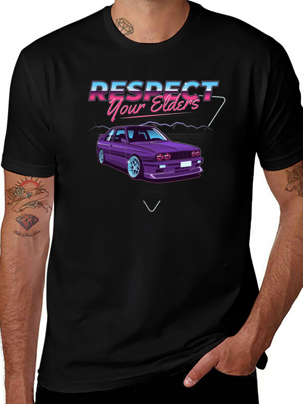 Respect Your Elders Car Graphic T-Shirt