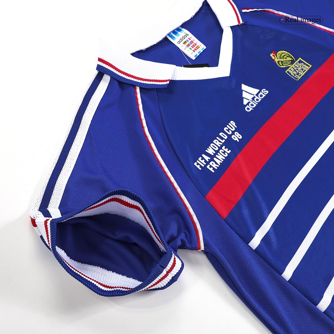 France ZIDANE #10 Home Soccer Jersey Retro 1998 Image 5