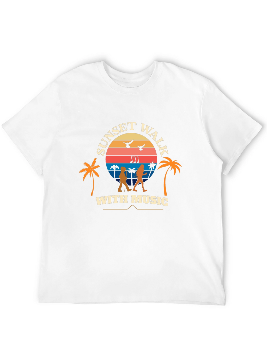 Sunset Walk With Music Graphic Tee