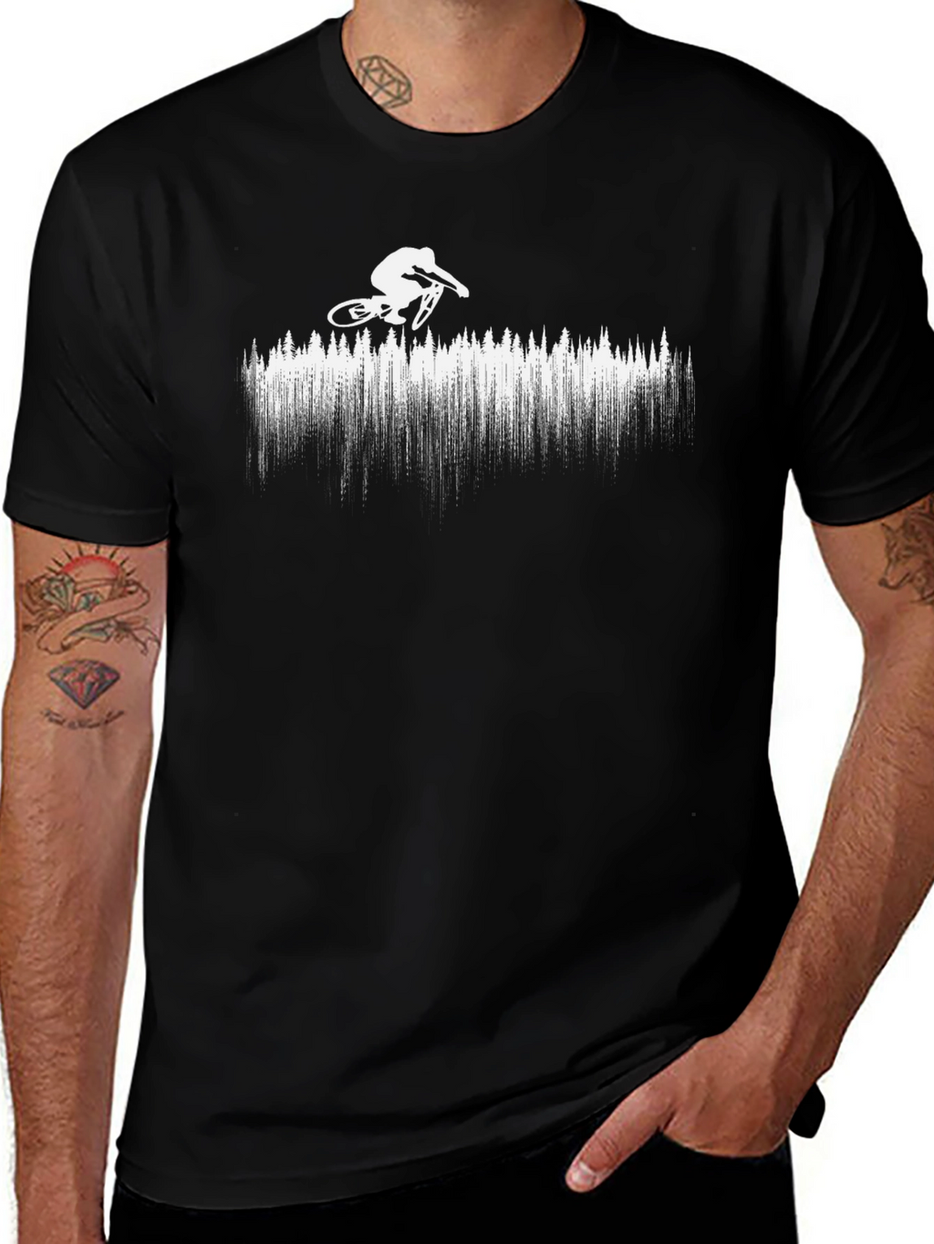Mountain Biker Graphic Tee - Black