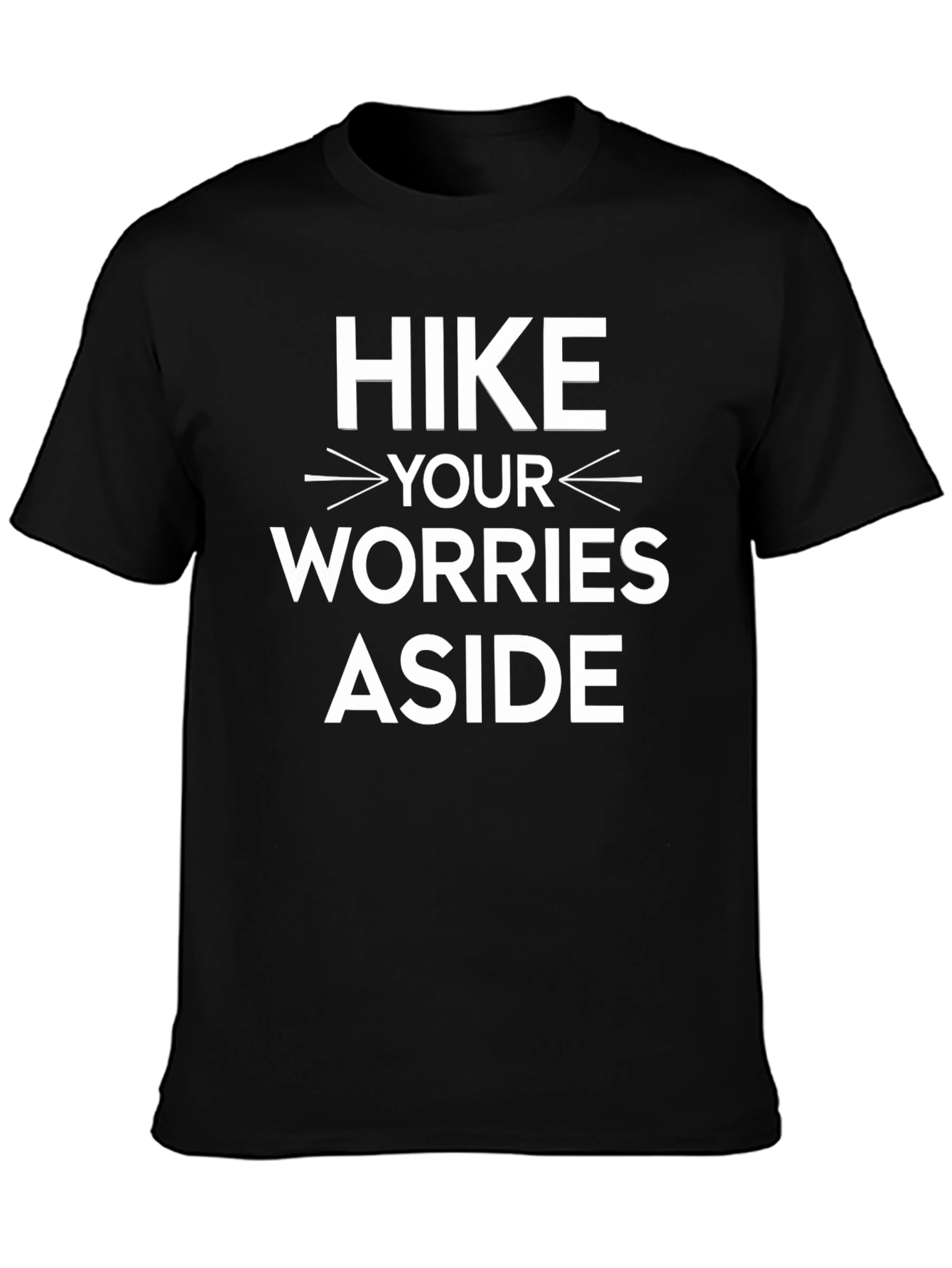 Hike Your Worries Aside Graphic Tee - Black