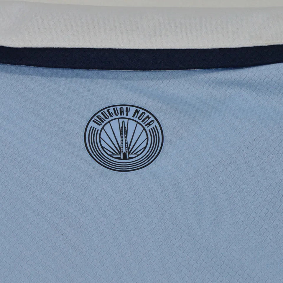 2026/27 Uruguay Home Fans Soccer Jersey (Have Right Patch 有右臂章 金底白字） Detail 4