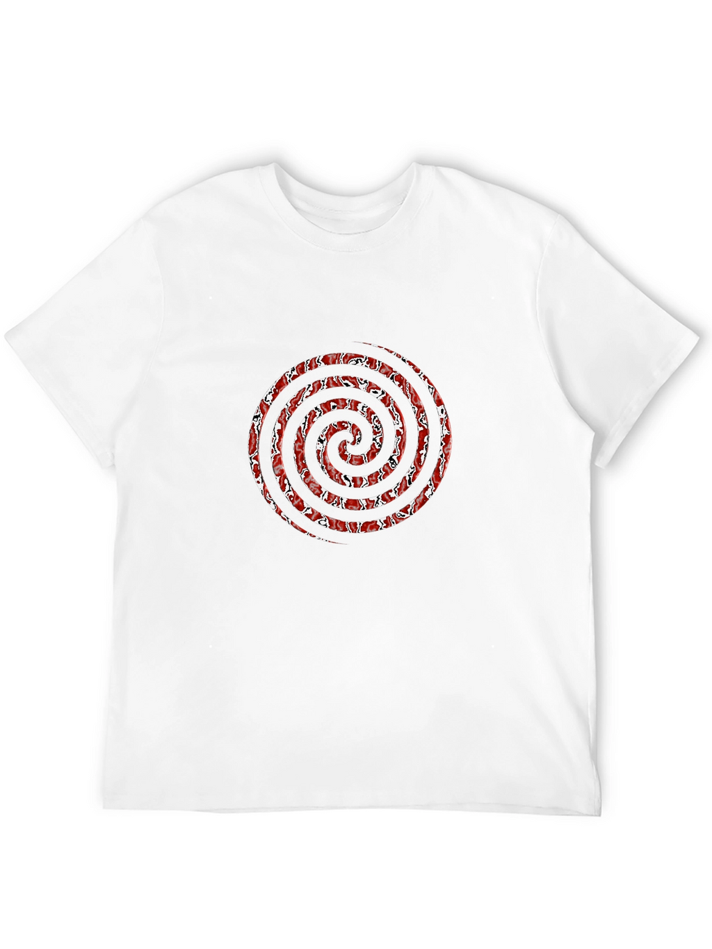 Red Spiral Graphic Black T-Shirt