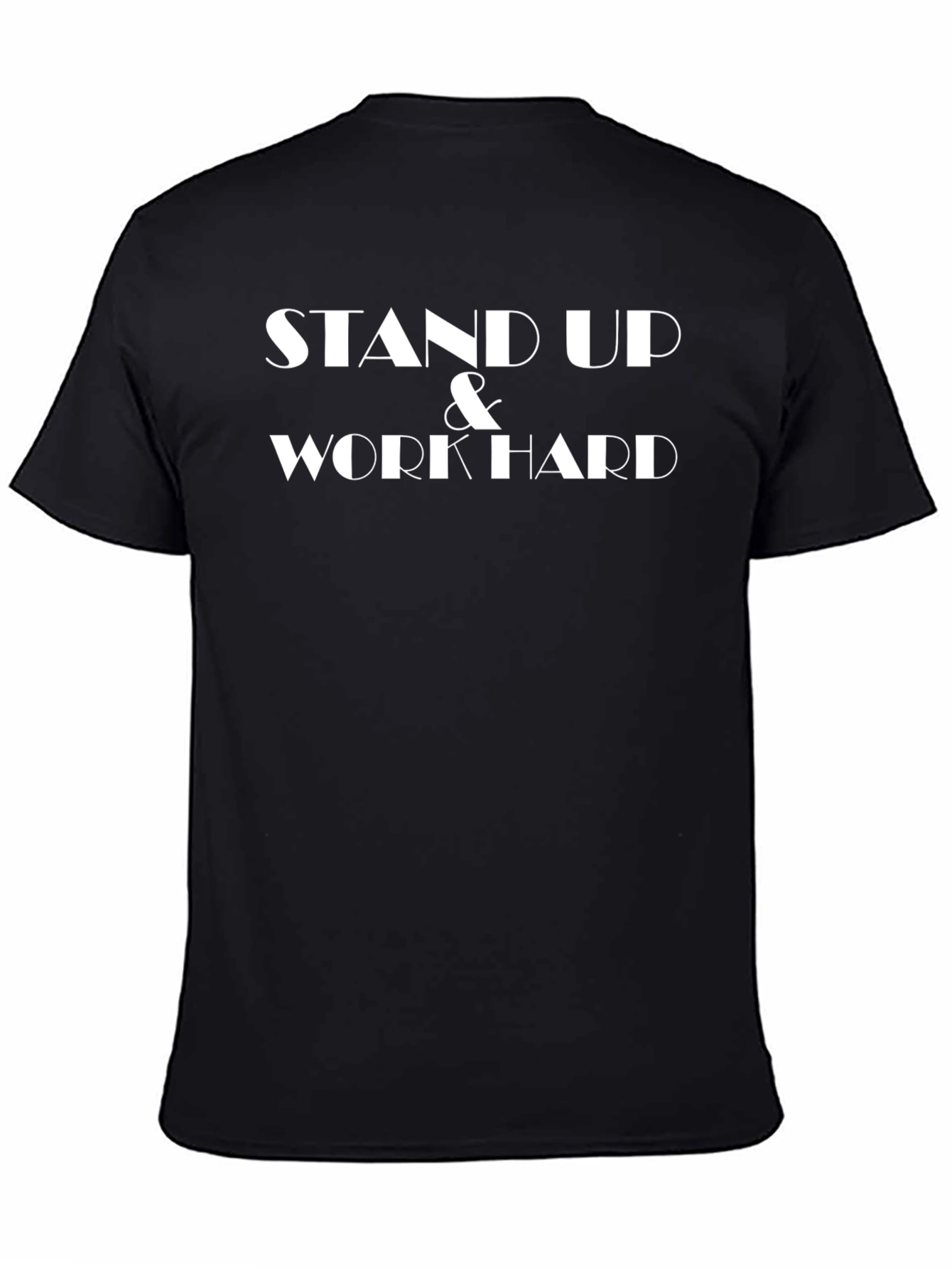 Stand Up & Work Hard Black Graphic Tee
