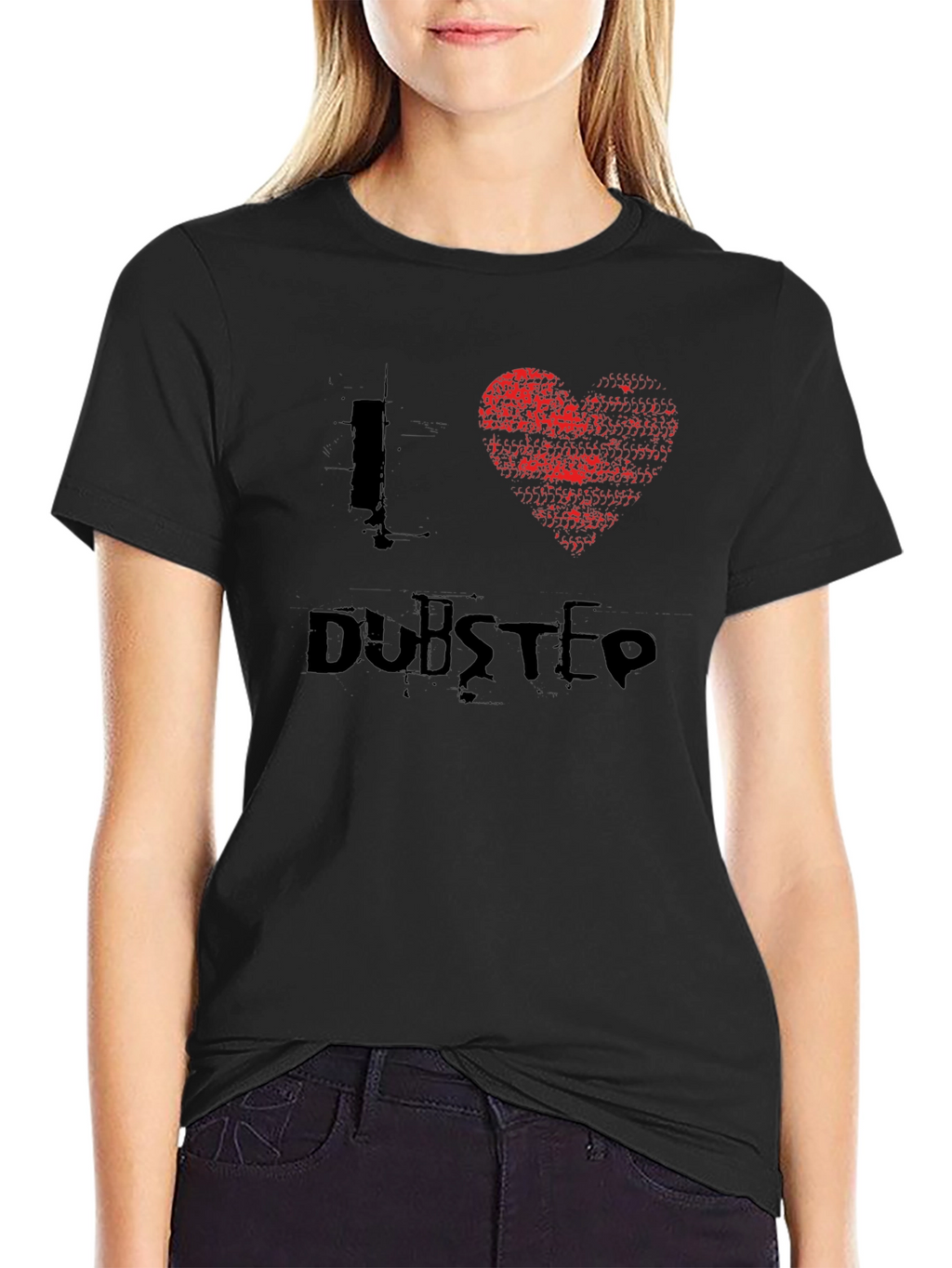 I Love Dubstep Black Graphic Tee Shirt