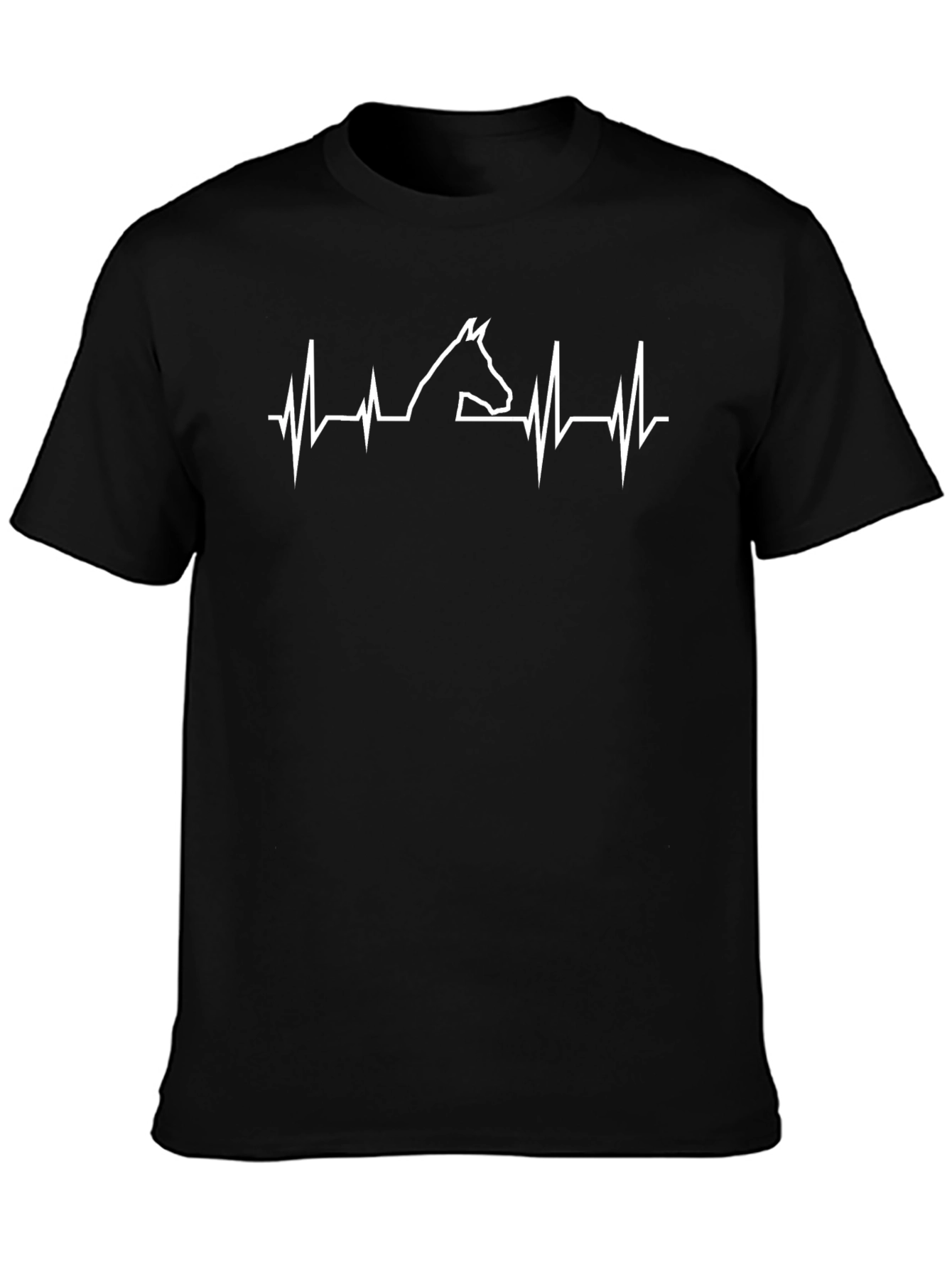 Horse Heartbeat T-Shirt - Black