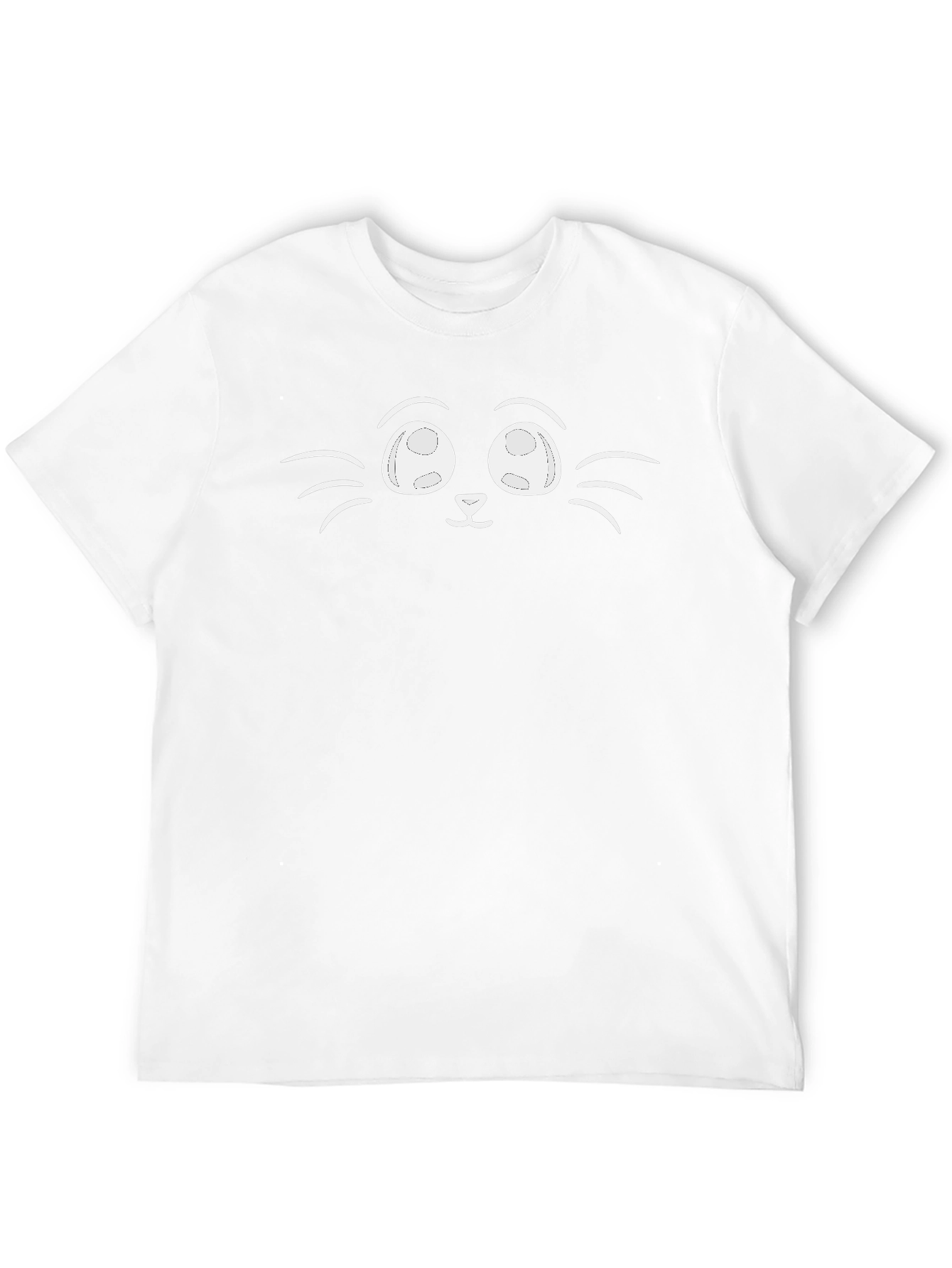 Cute Cat Face Graphic Black T-Shirt