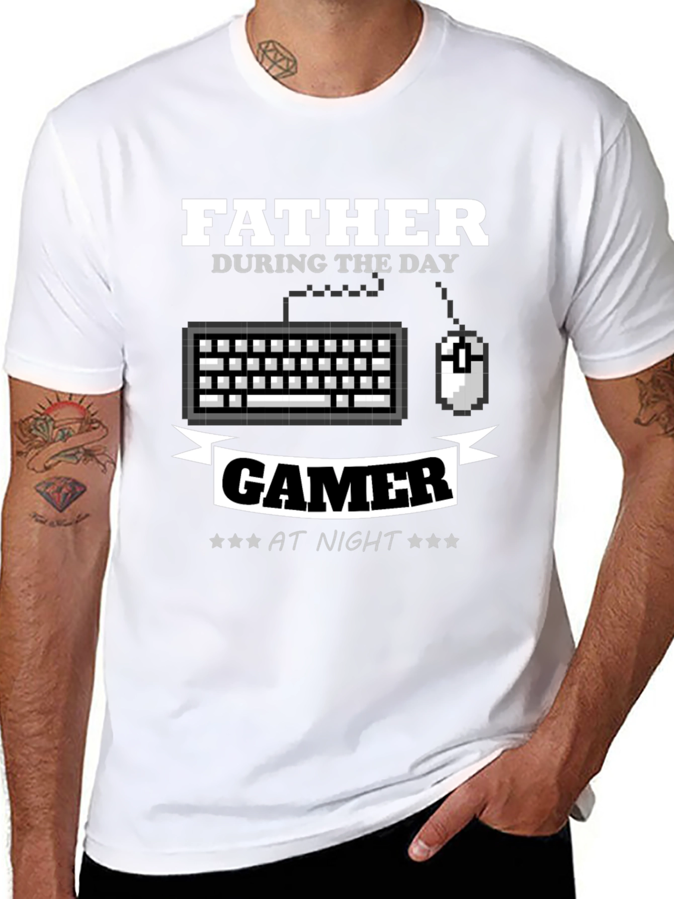 Father Gamer T-Shirt - Day/Night Design