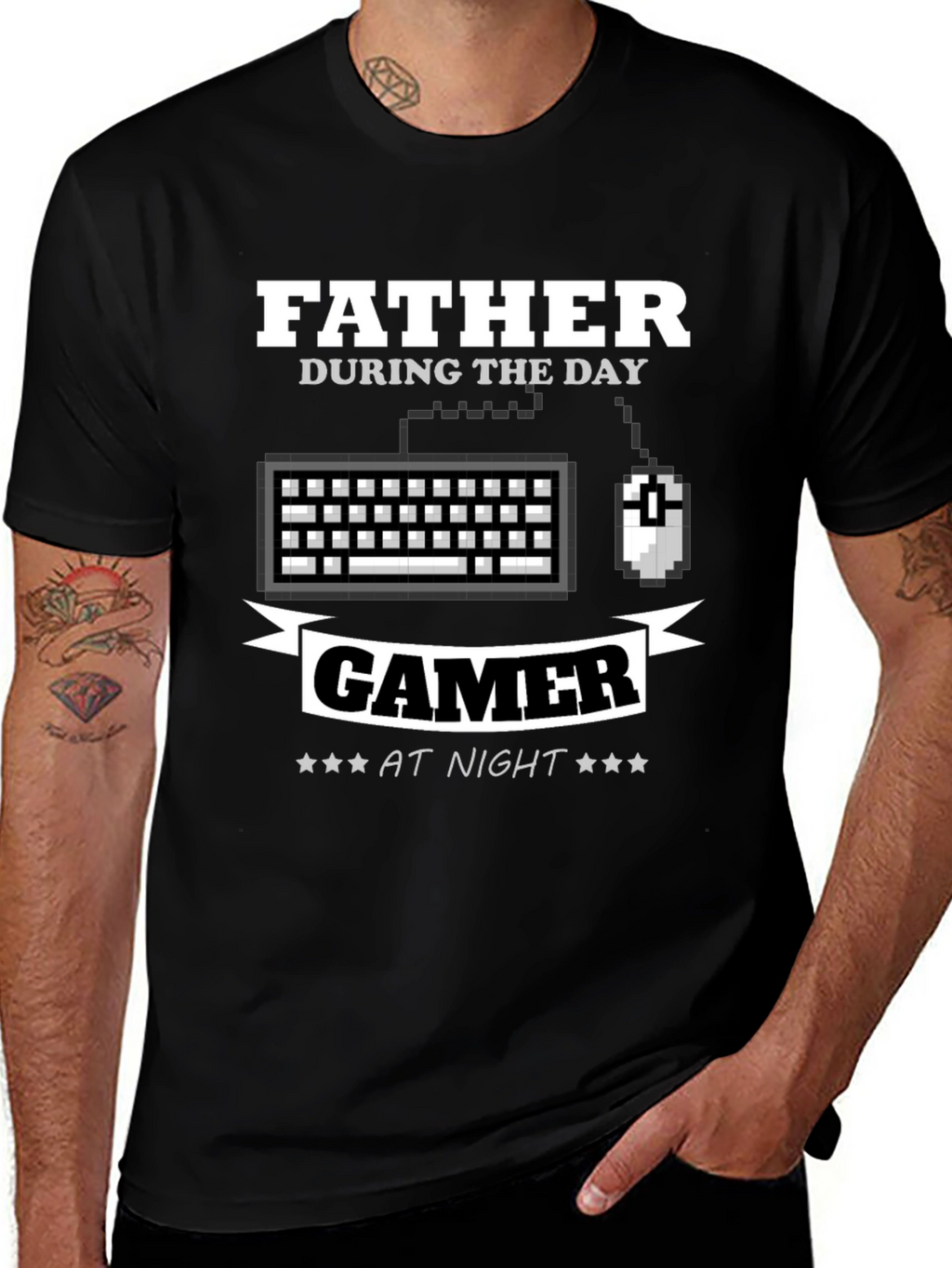 Father Gamer T-Shirt - Day/Night Design