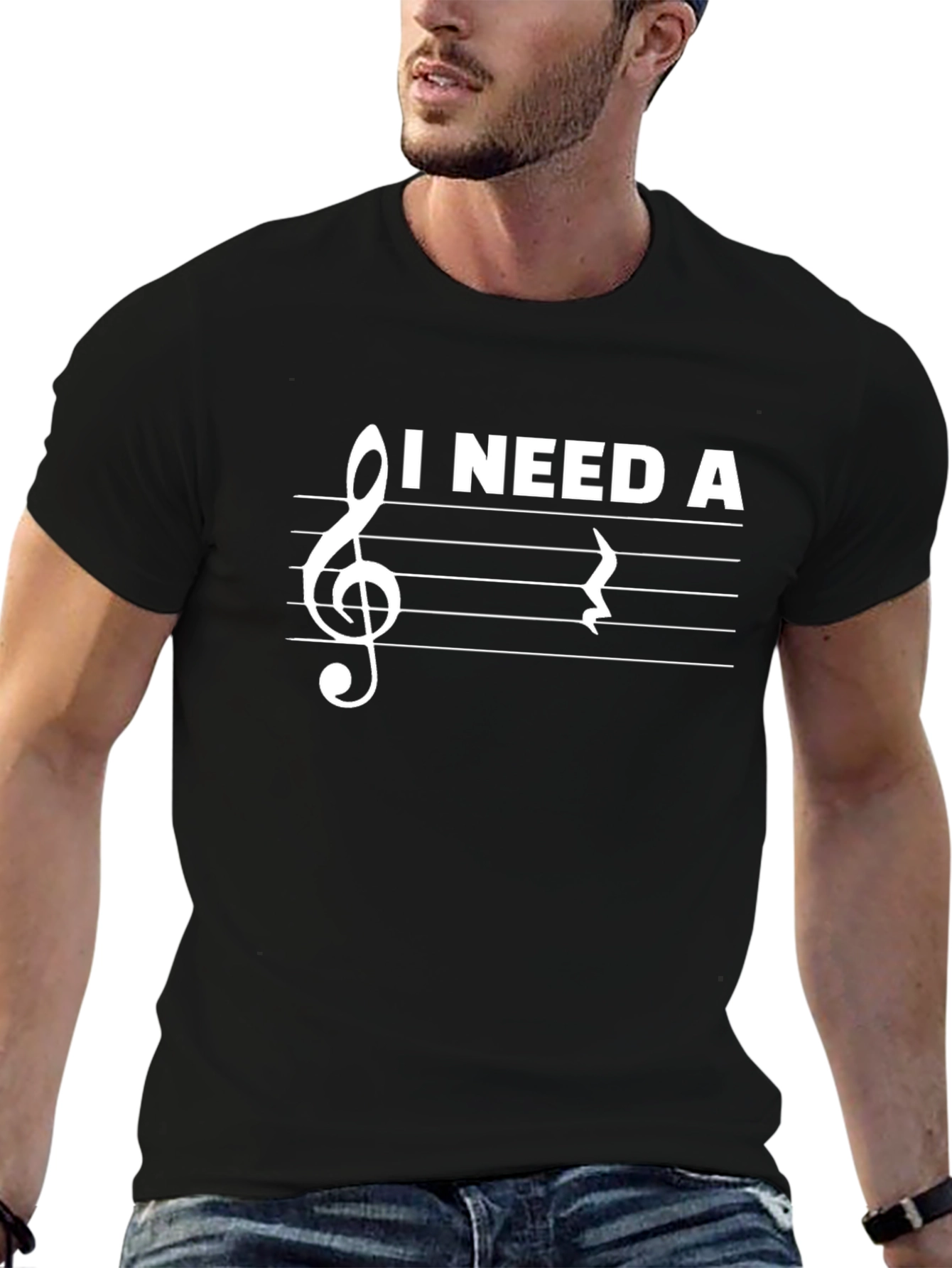 I Need A Rest Funny Music T-Shirt - Black