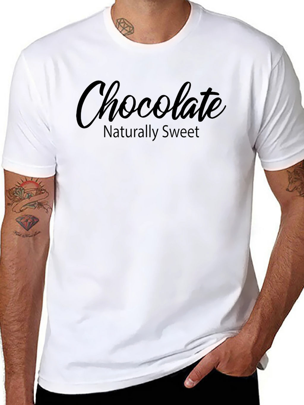 Chocolate Naturally Sweet Black Graphic Tee