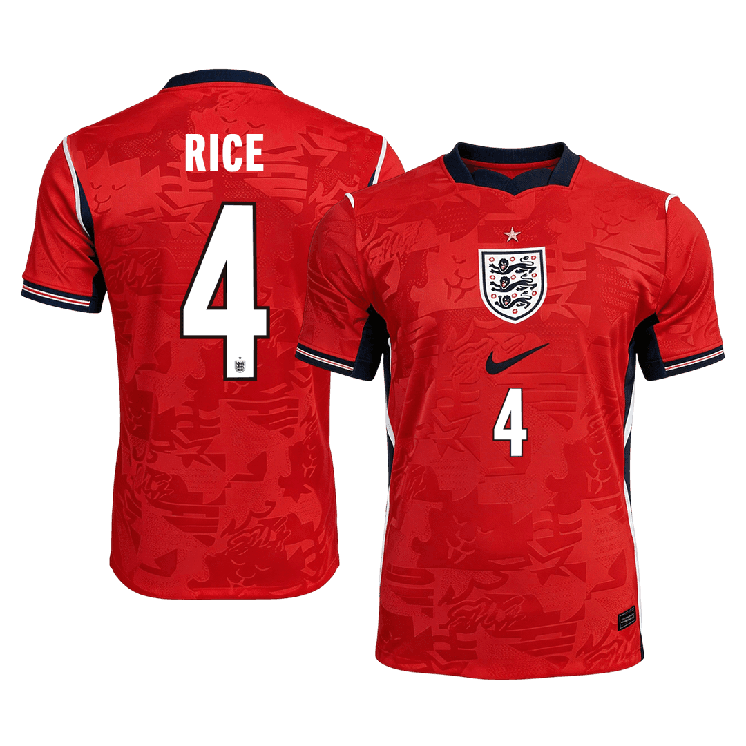 RICE #4 England Away Soccer Jersey World Cup 2026 Red Front
