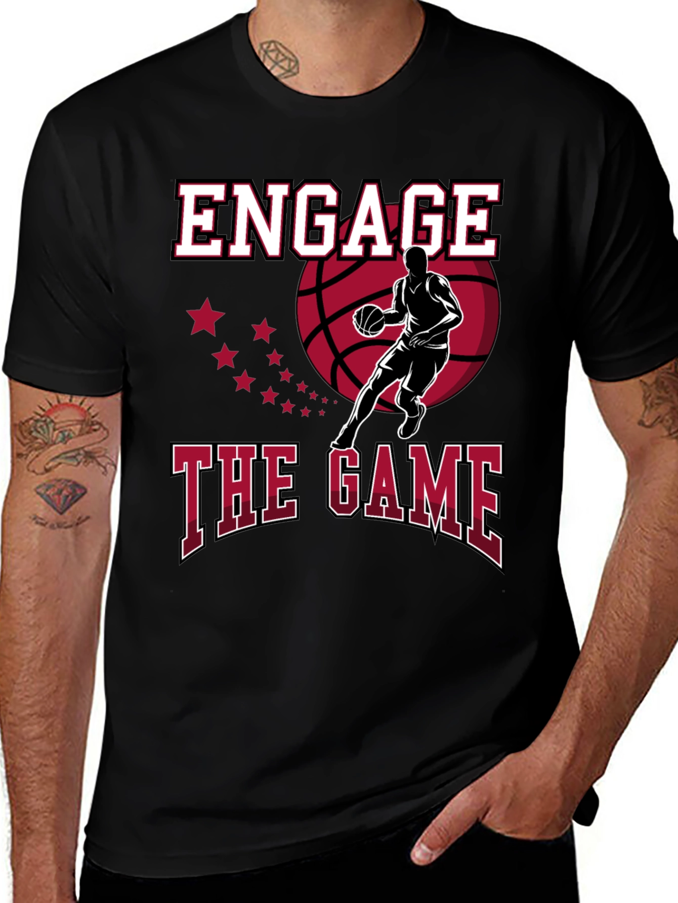 Engage the Game Graphic Tee - Basketball Fan Apparel
