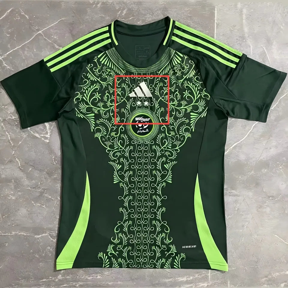 2025 Algeria Away Green Fans Soccer Jersey 有两星 Front