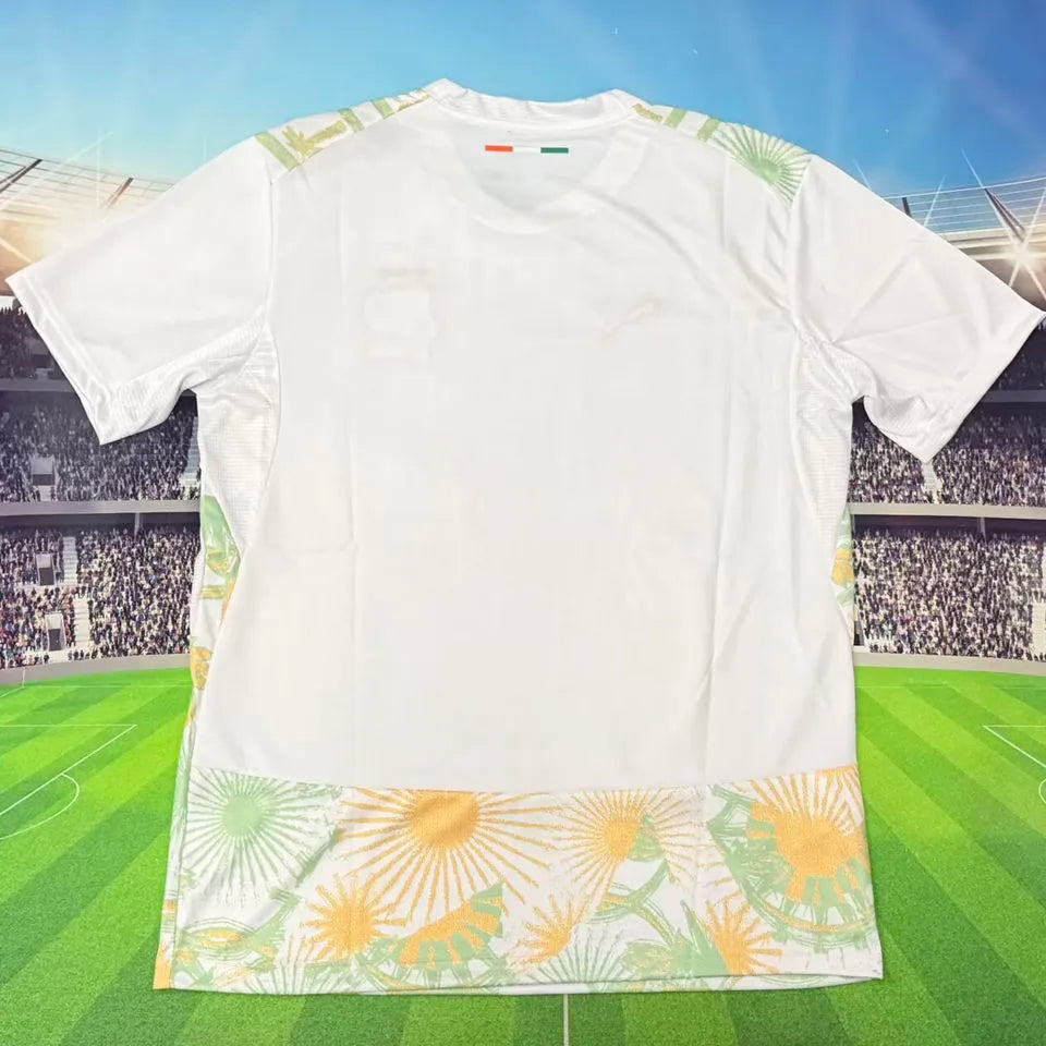 2026/27 Ivory Coast Away Fans Soccer Jersey (Have Right Patch 有右臂章 黑底白字） Detail 1