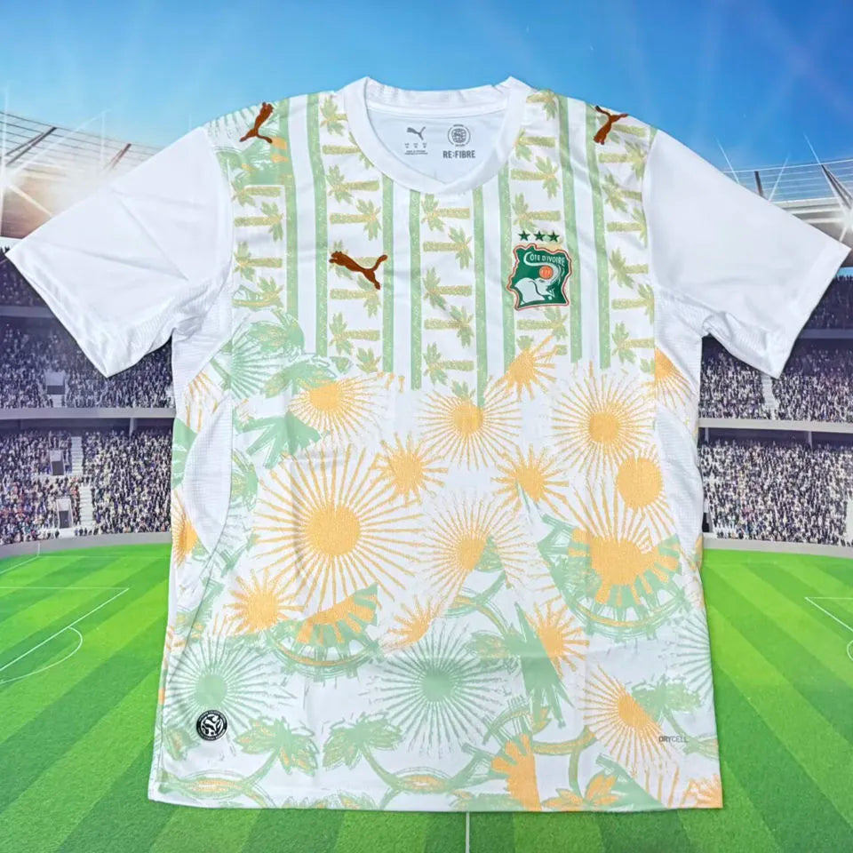 2026/27 Ivory Coast Away Fans Soccer Jersey (Have Right Patch 有右臂章 黑底白字） Back