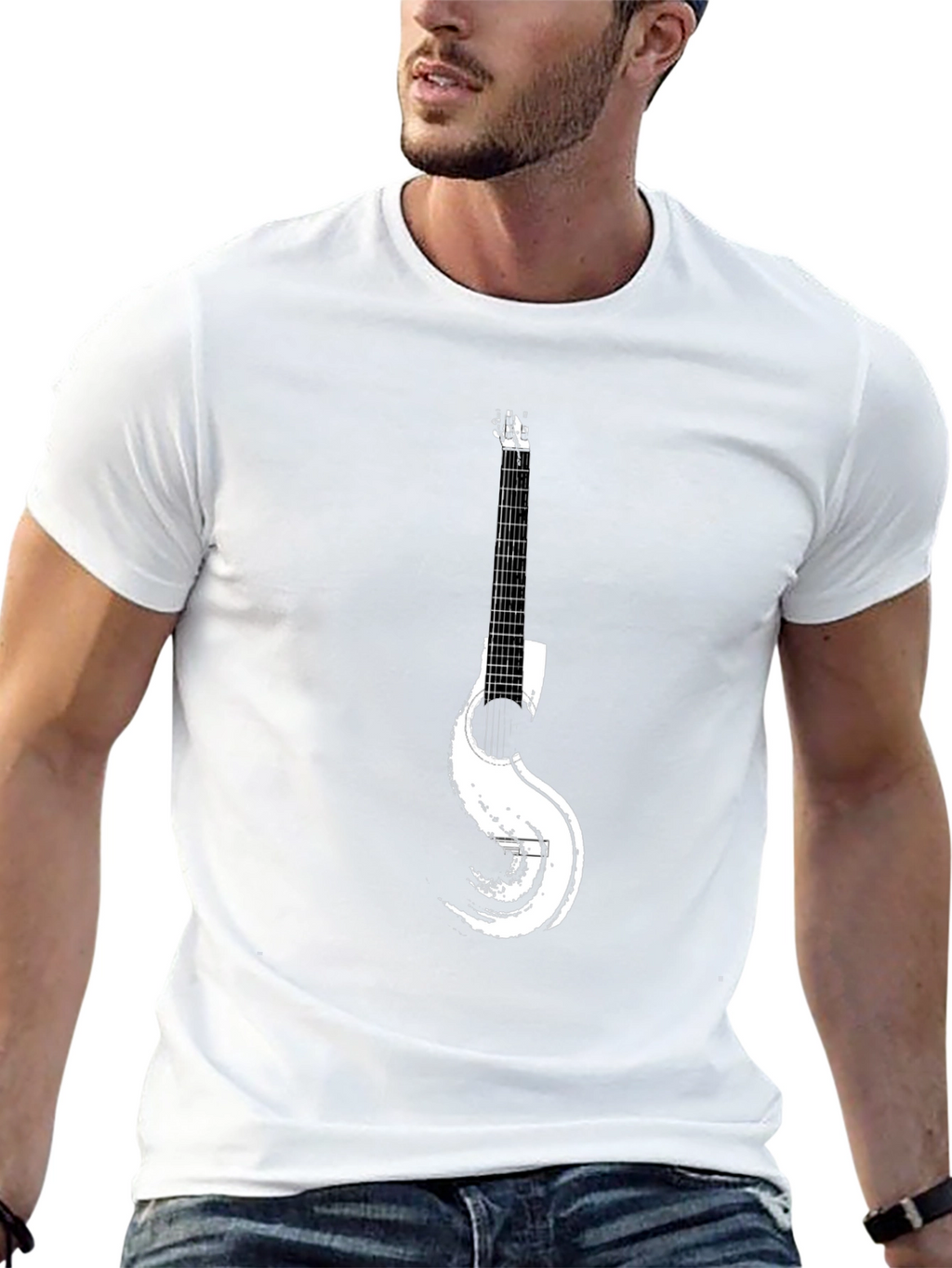 Guitar Graphic Black T-Shirt for Music Lovers