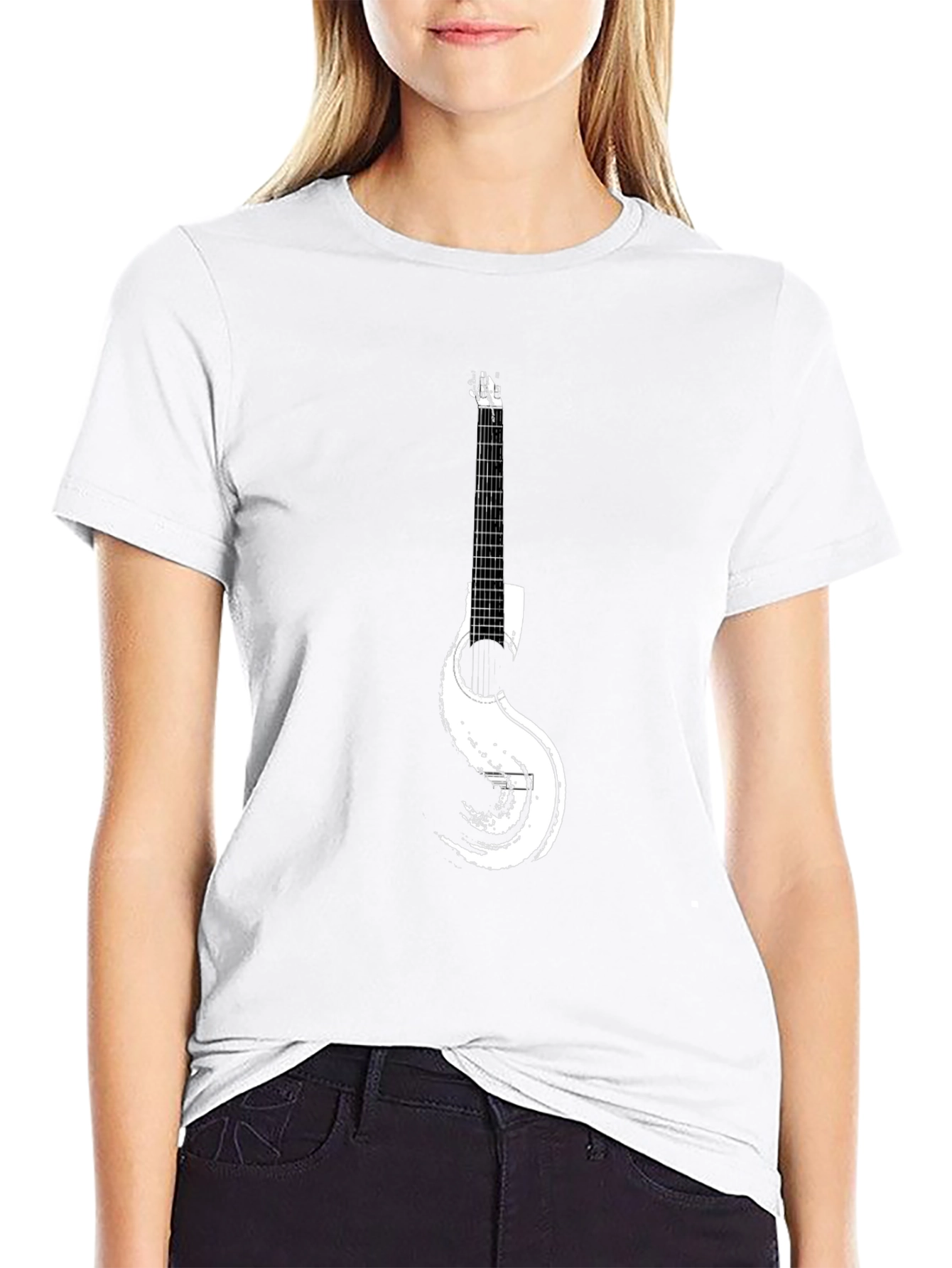 Guitar Graphic Black T-Shirt for Music Lovers