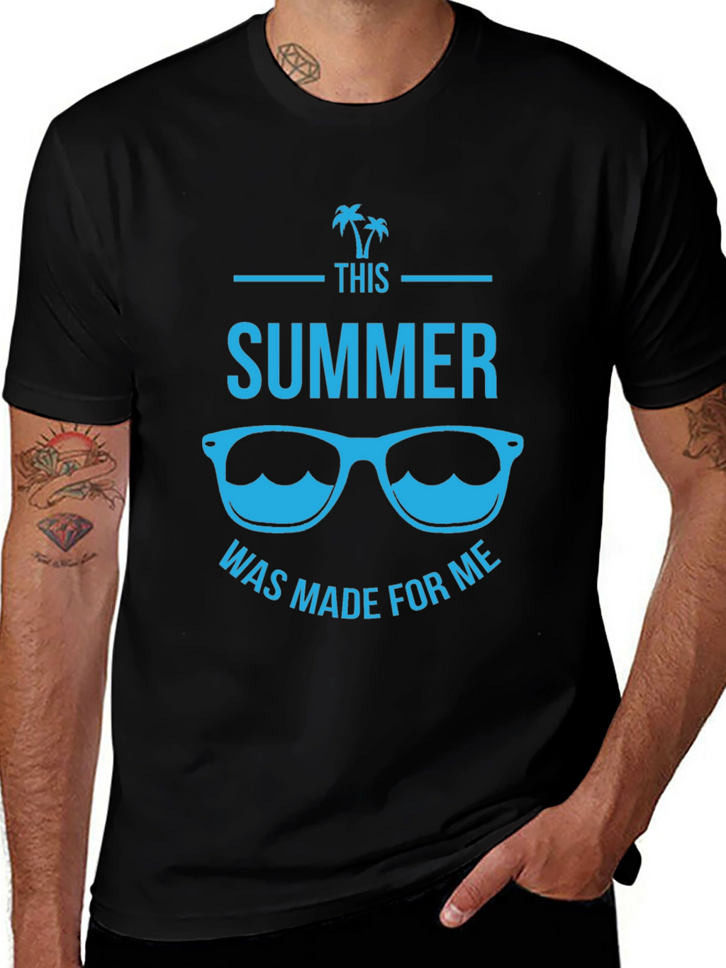 Summer Sunglasses Black Graphic T-Shirt
