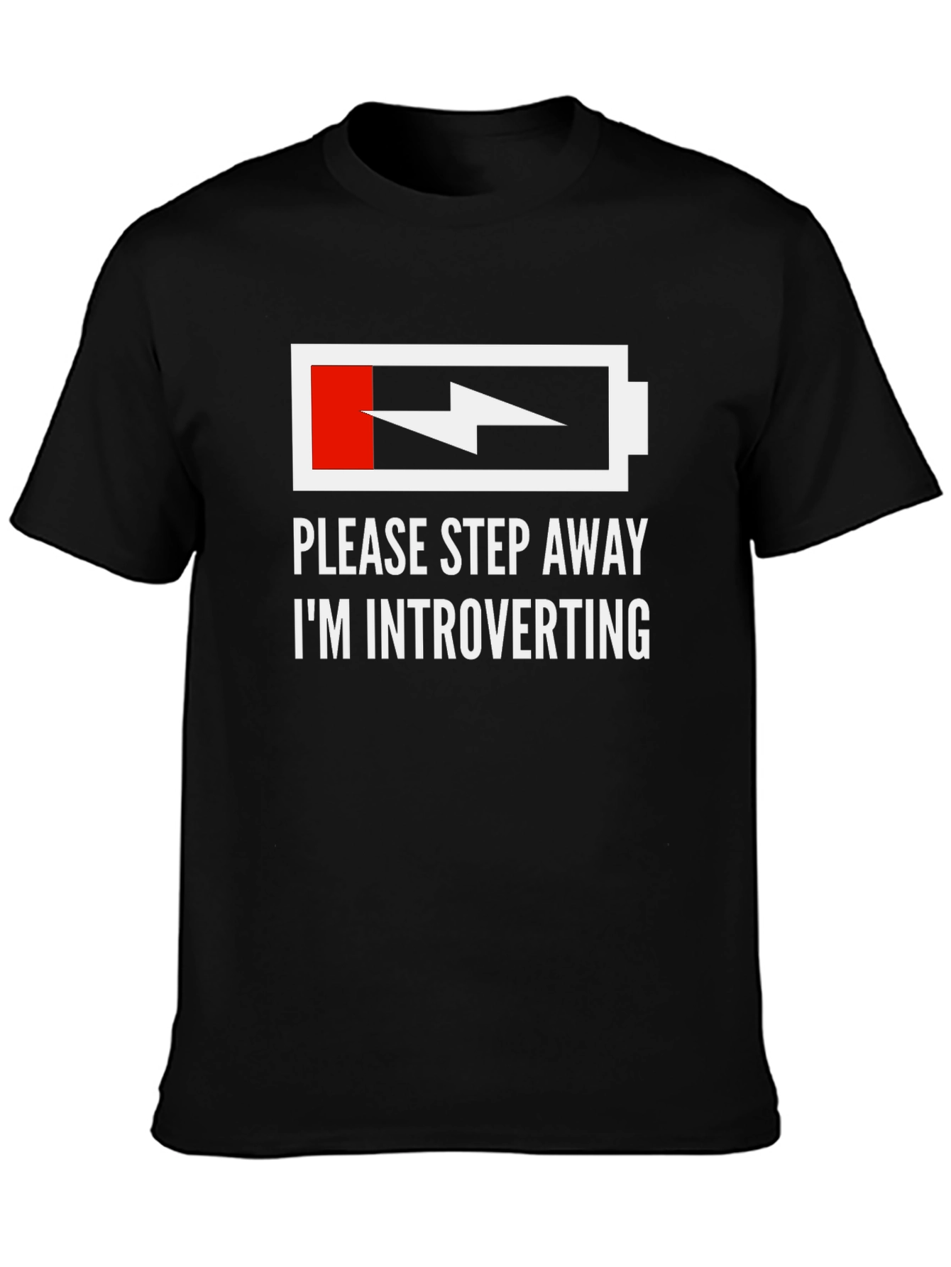 Introvert Humor T-Shirt - Low Battery Graphic Tee
