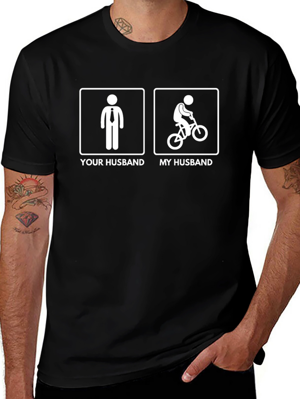Your Husband My Husband Funny Bike Graphic Tee