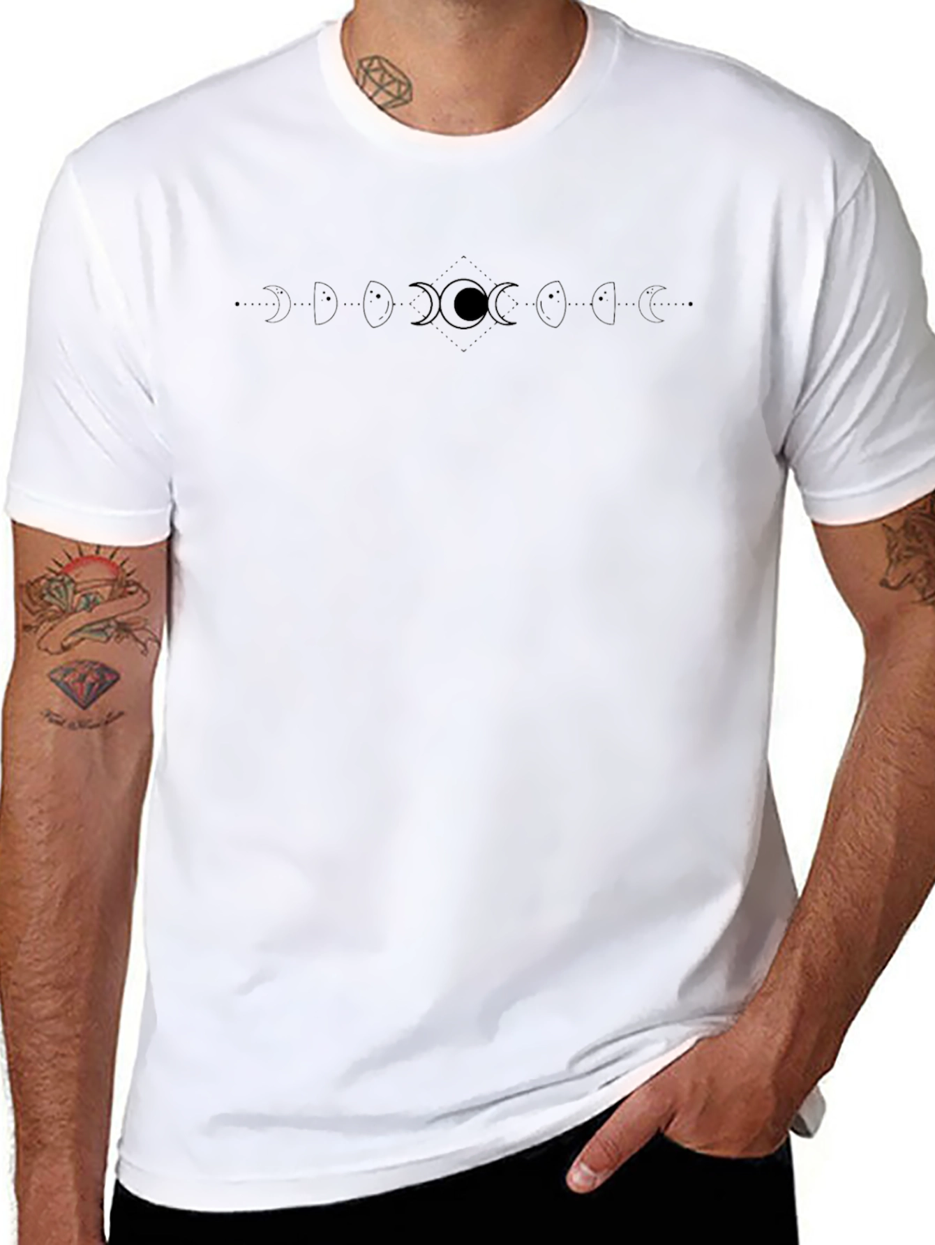 Lunar Cycle Graphic Tee - Black