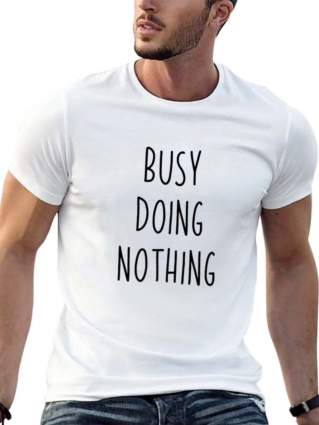 Busy Doing Nothing Black Graphic Tee