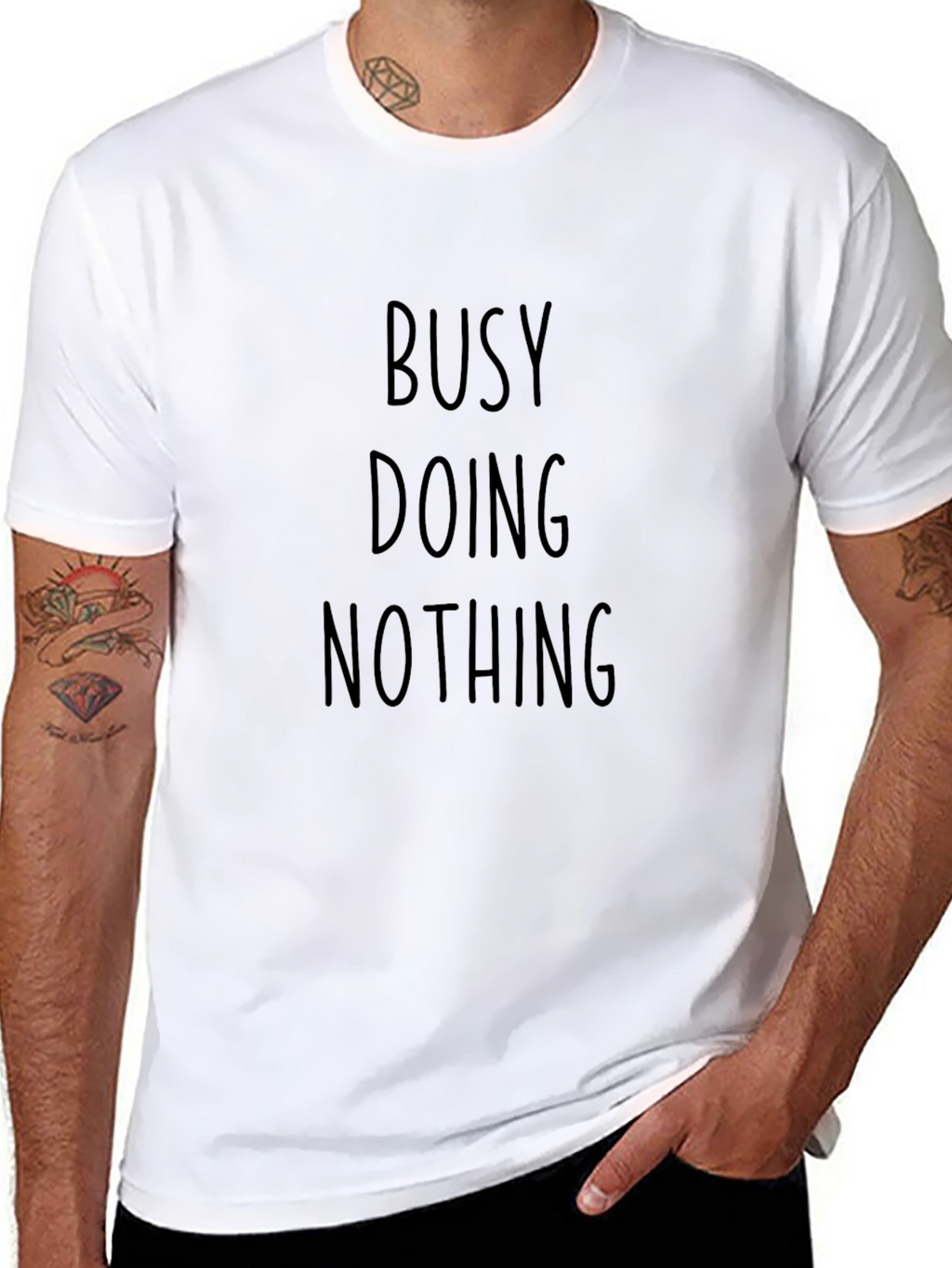 Busy Doing Nothing Black Graphic Tee