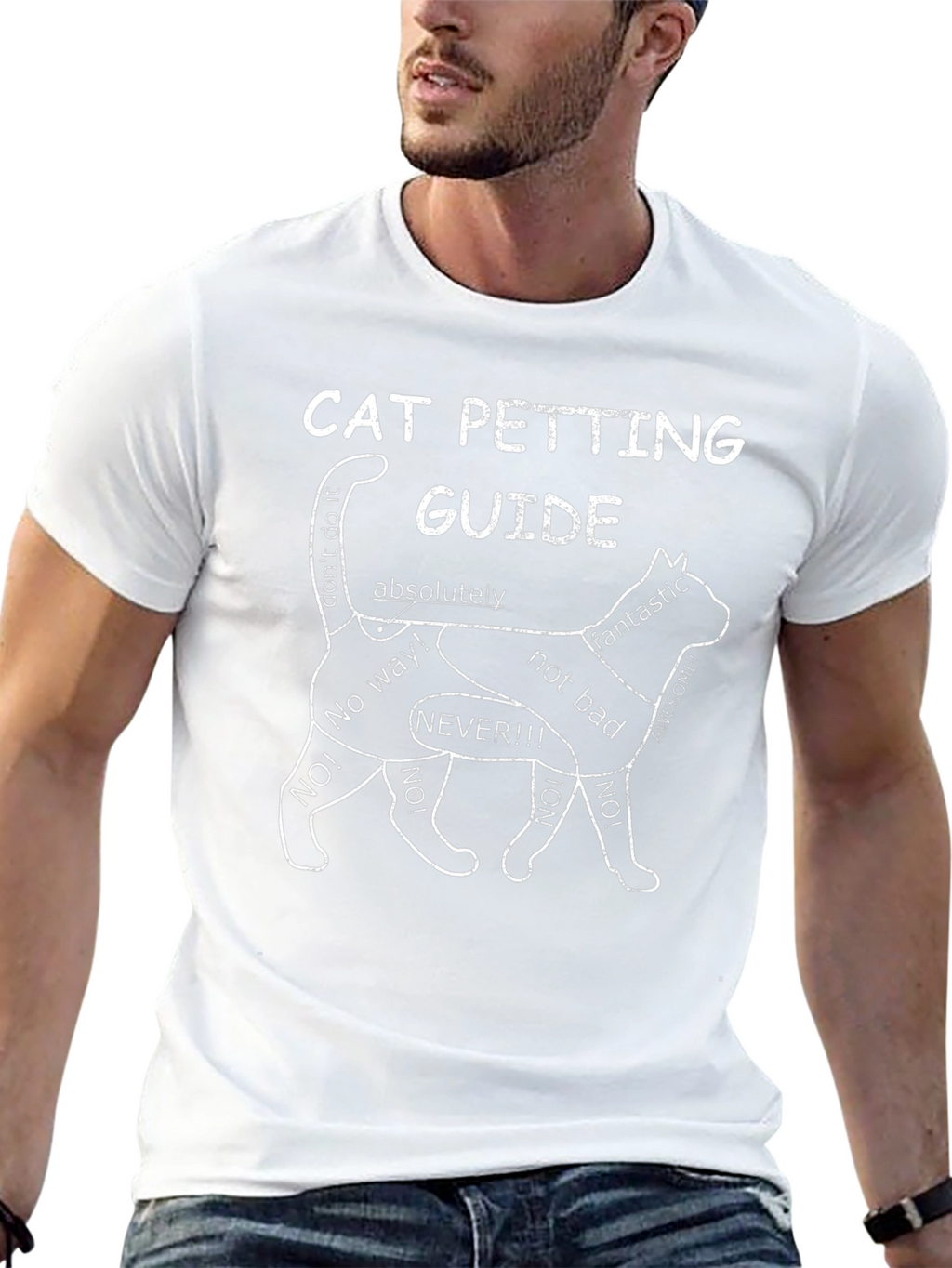 Cat Petting Guide T-Shirt Funny Cat Lover Tee
