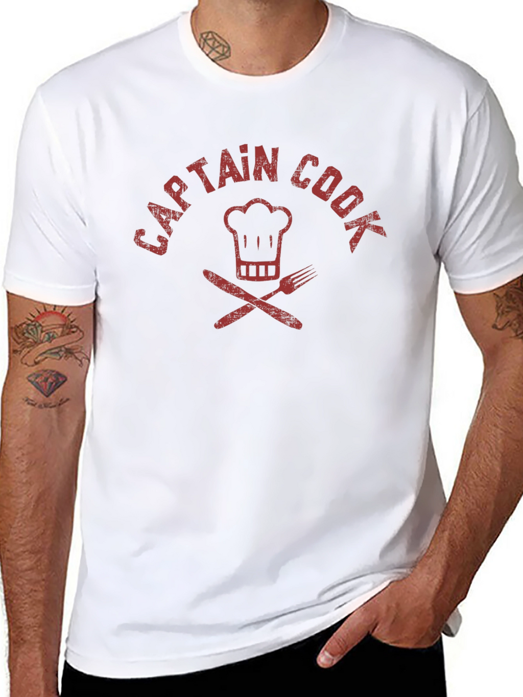 Captain Cook T-Shirt - Chef Hat & Cutlery Design