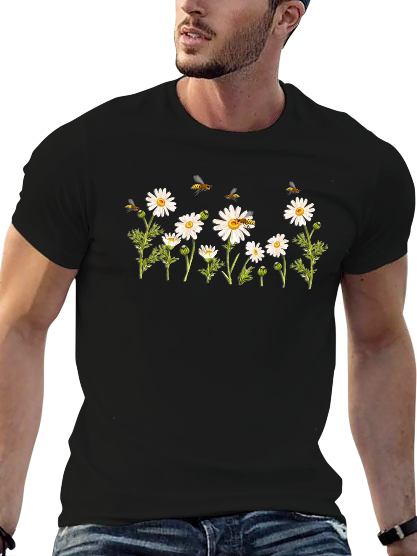 Daisy & Bee Graphic Tee - Classic Black