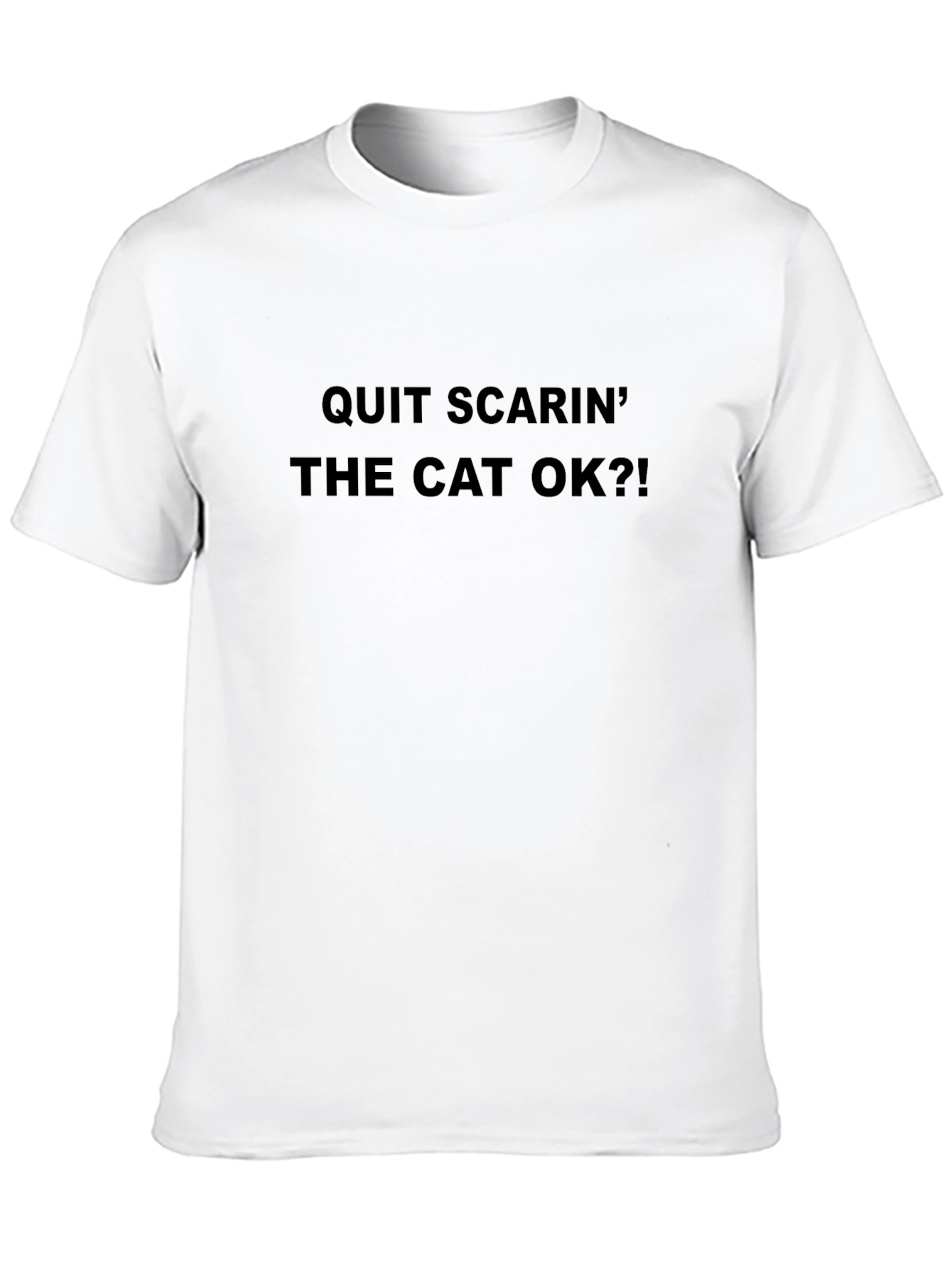 Quit Scarin the Cat OK?! Novelty Graphic Tee