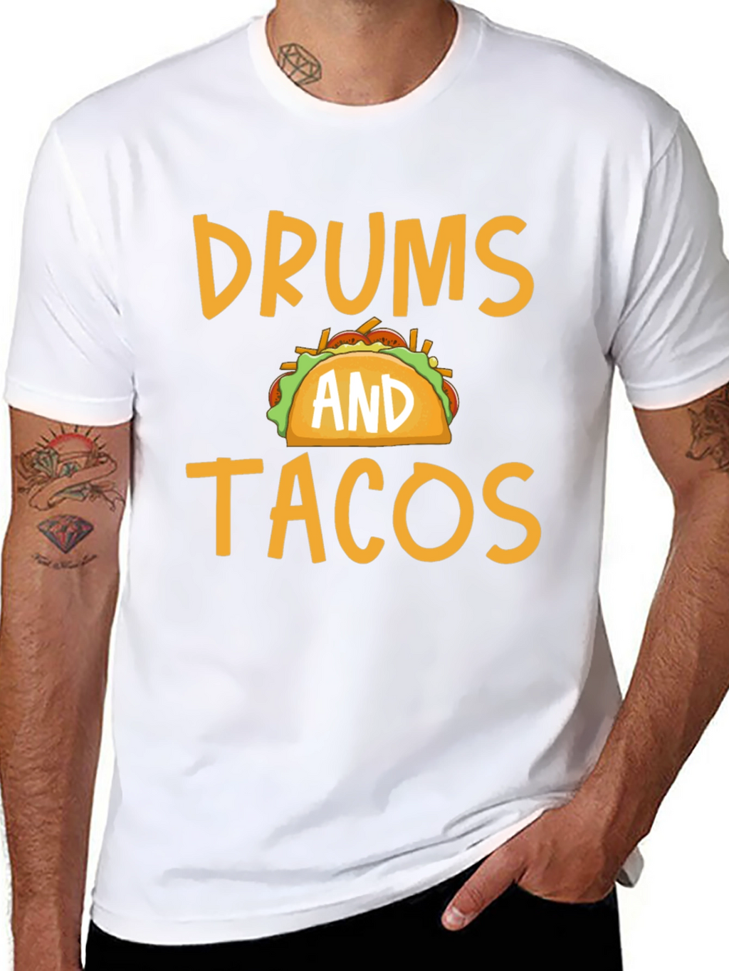Drums and Tacos Graphic Tee - Black