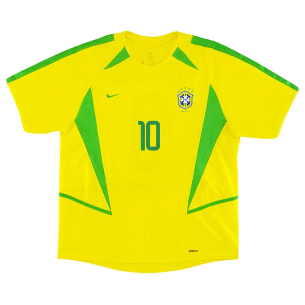 RIVALDO #10 Retro Brazil Home Jersey World Cup 2002 Back