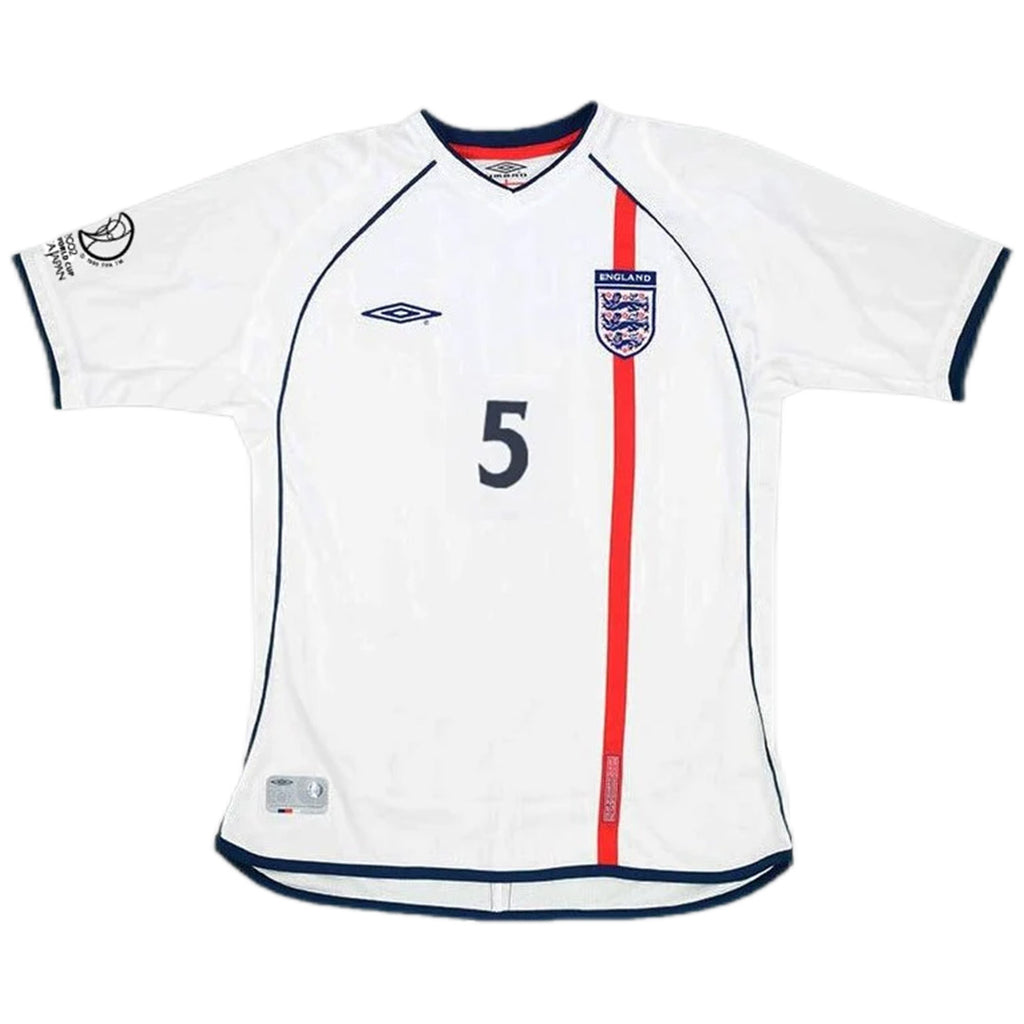 Ferdinand #5 Retro England Home Jersey World Cup 2002 Back