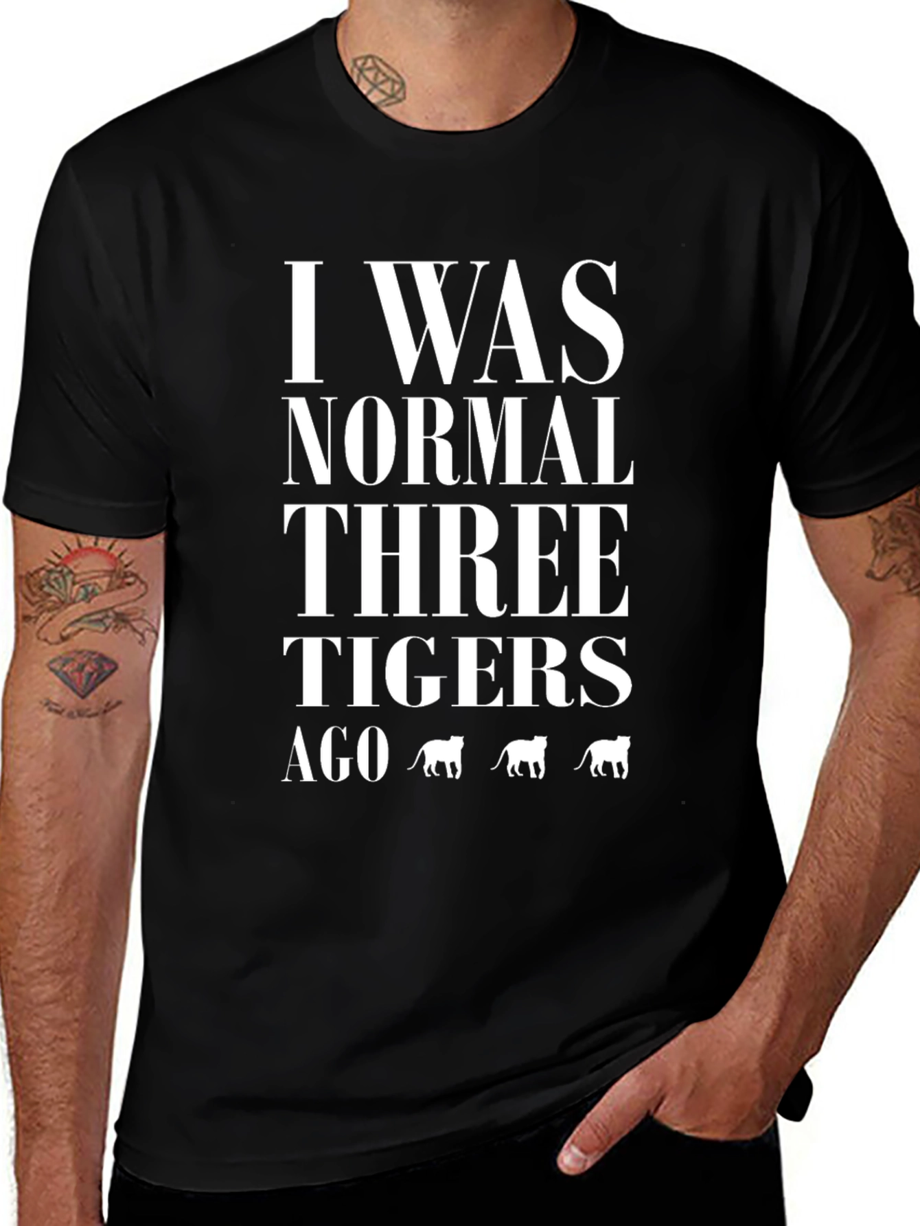 I Was Normal Three Tigers Ago Graphic T-Shirt
