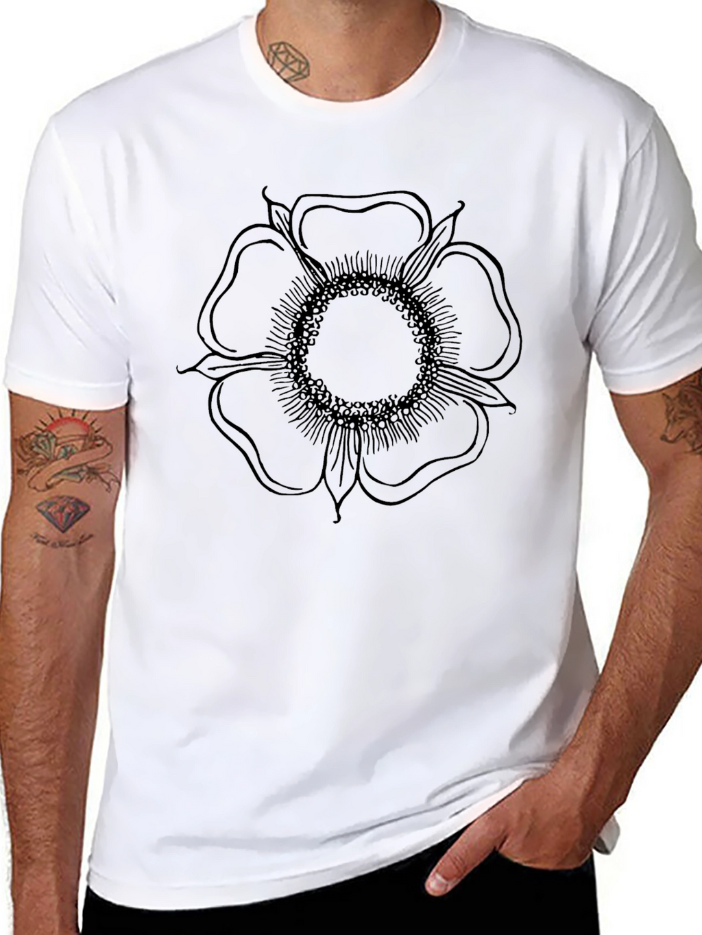 Black Flower Graphic Tee