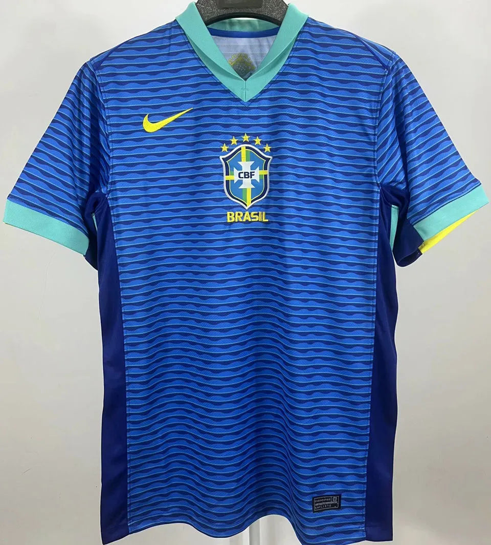 RODRYGO #10 Brazil 1:1 Quality Away Blue Fans Jersey 2024/25 ★★ Detail 1