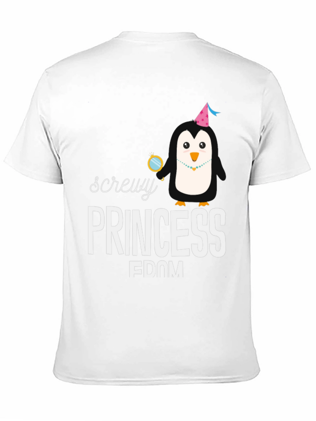 Screw Princessdom T-Shirt with Penguin Graphic