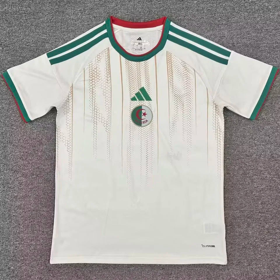 2026/27 Algeria Home White Fans Soccer Jersey 无星 (Have Right Patch 有右臂章 黑底白字） Back