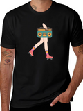 Retro Boombox Roller Skate T-Shirt