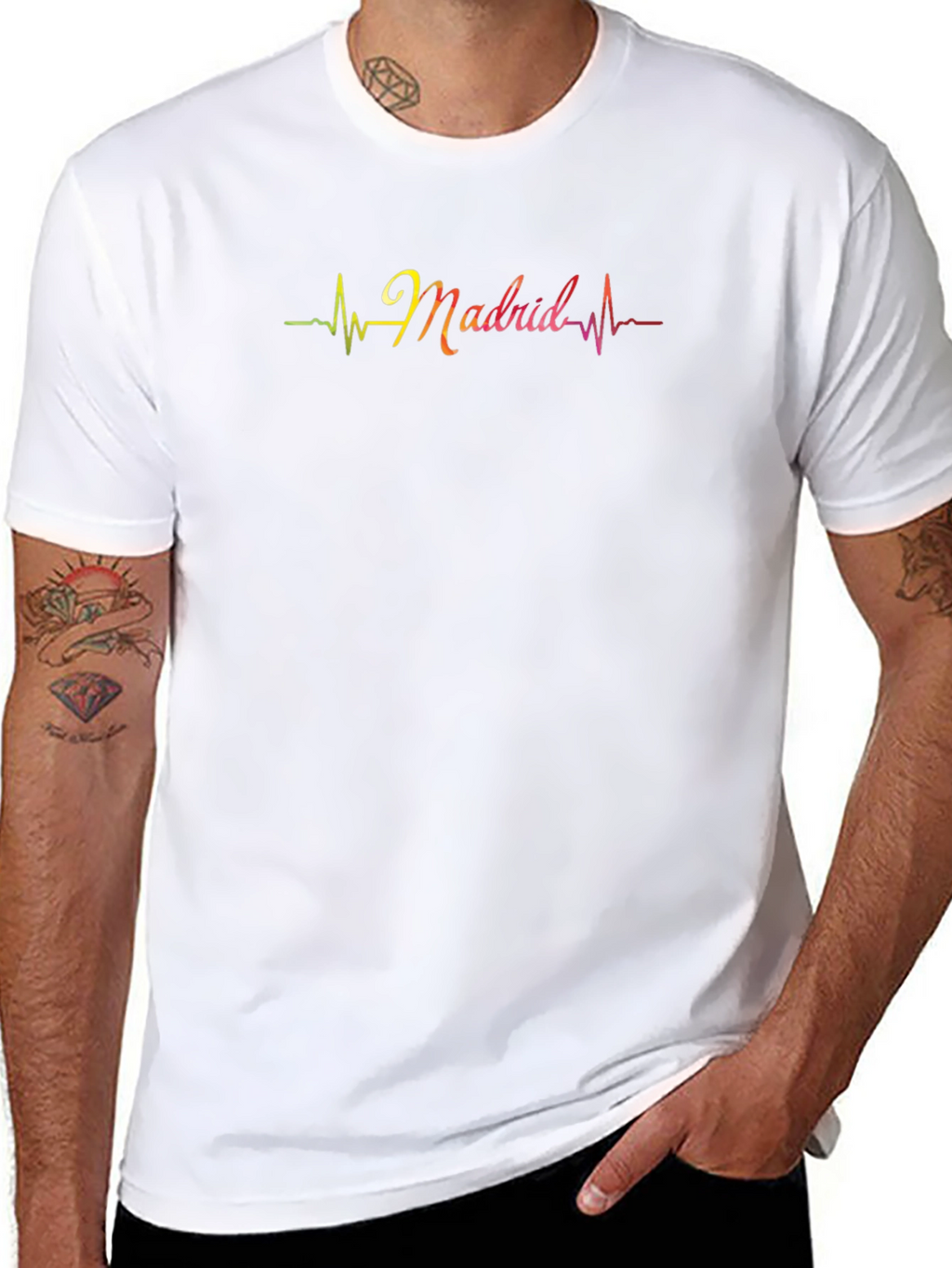 Madrid Heartbeat Graphic T-Shirt - Black