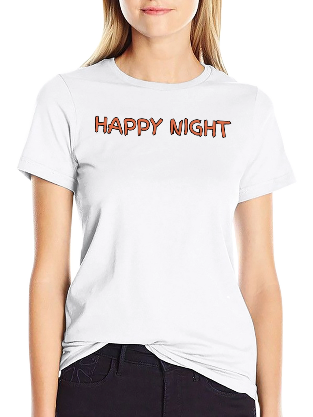 Happy Night Graphic Tee - Black Cotton T-Shirt