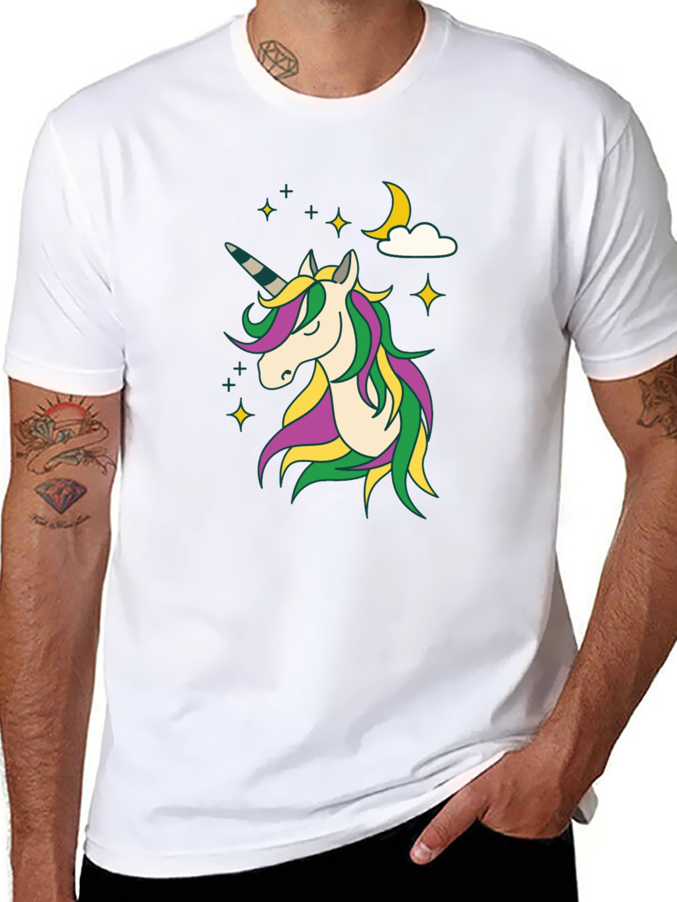 Unicorn Graphic Print Crew Neck Tee