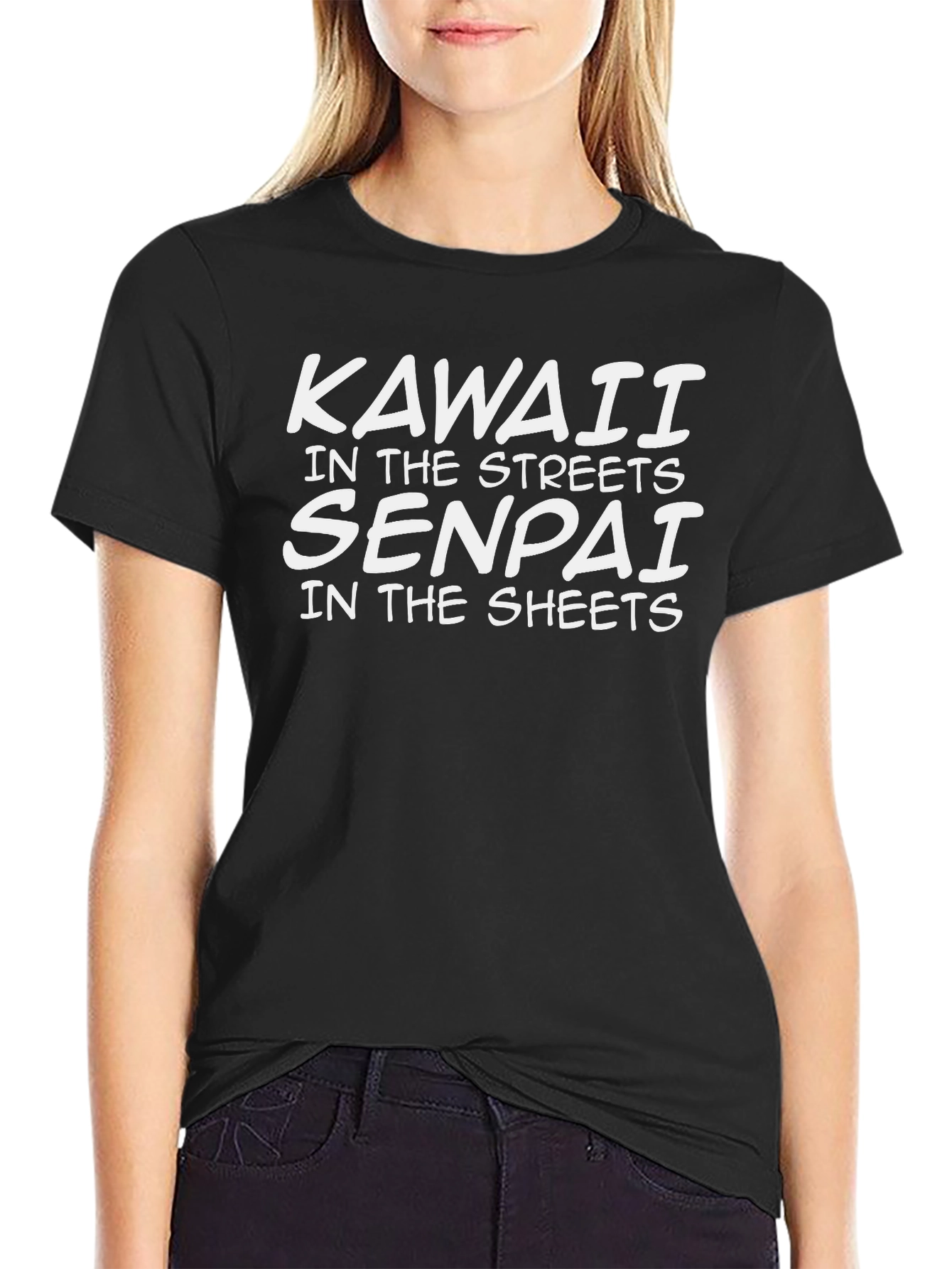 Kawaii Senpai Black T-Shirt