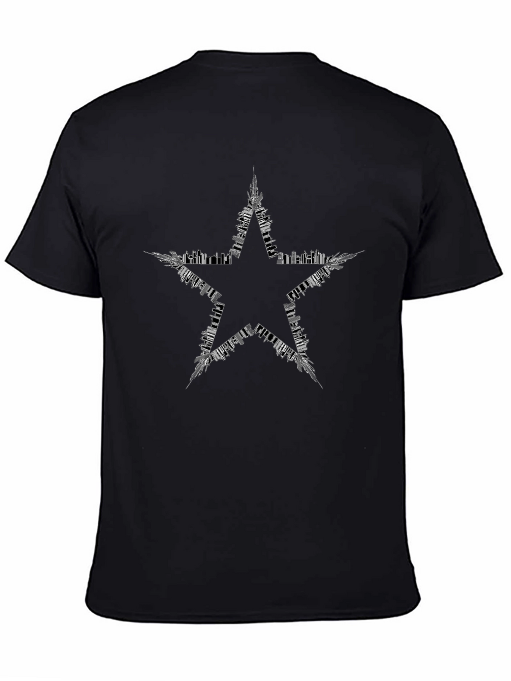 Cityscape Star Graphic Tee - Black