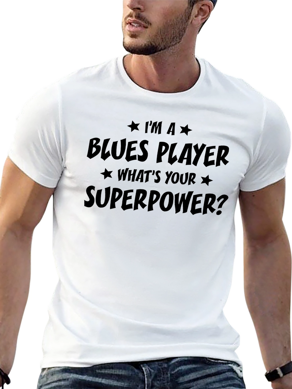 Blues Player Superpower T-Shirt - Musician Tee