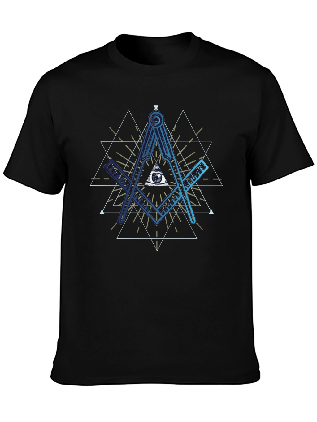 All Seeing Eye T-Shirt - Masonic Compass Design