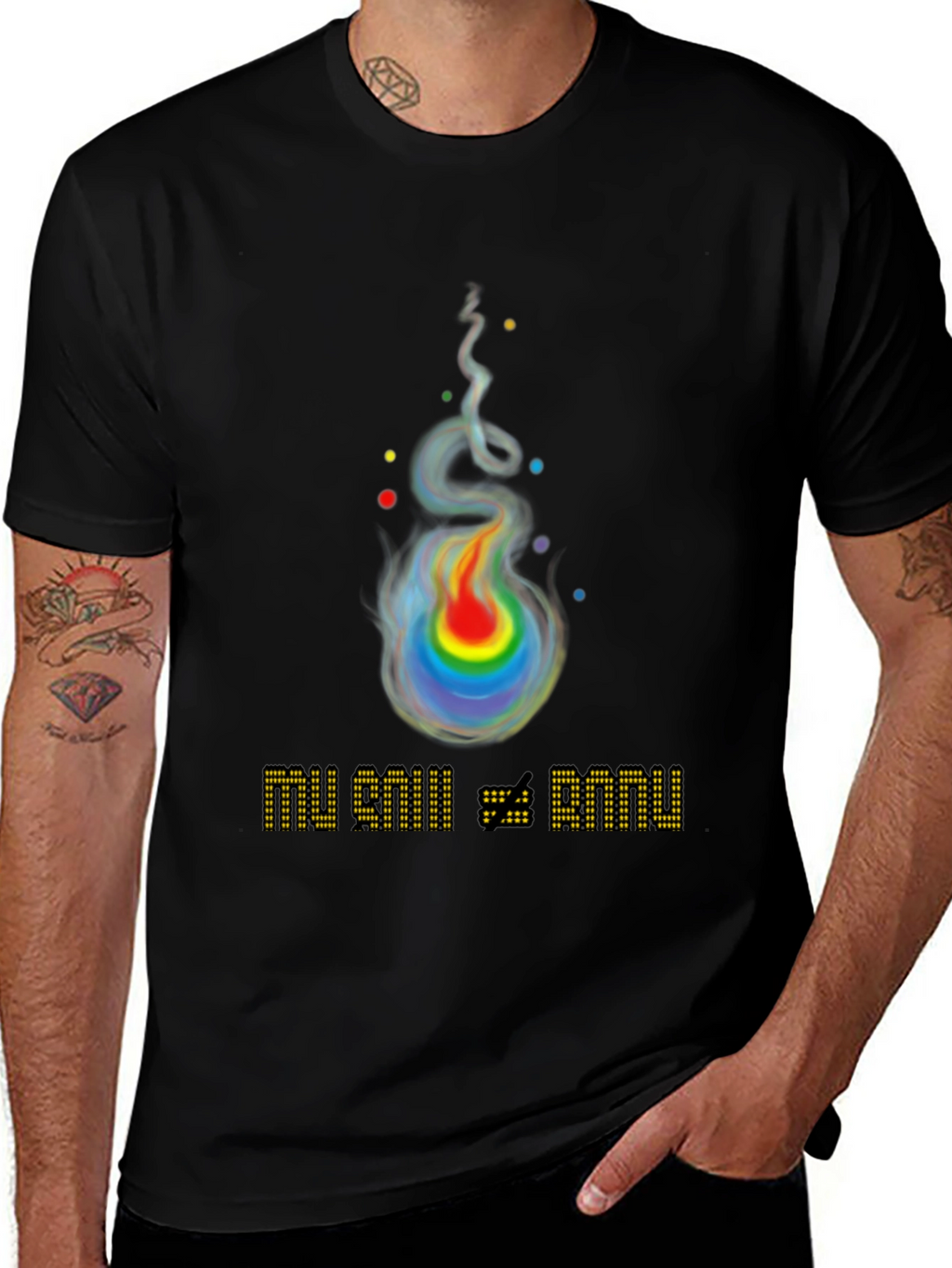 Rainbow Flame Graphic T-Shirt