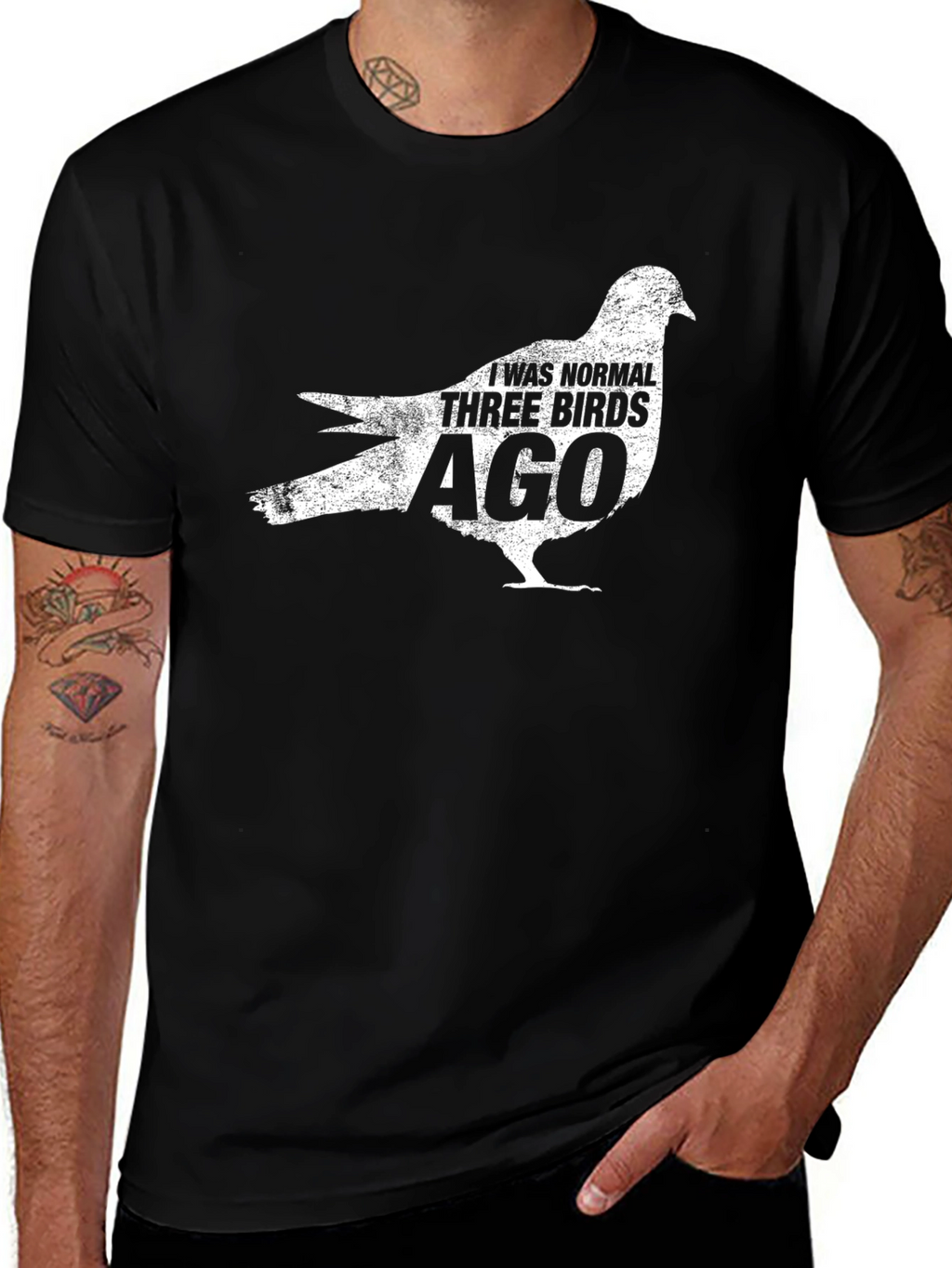Normal Three Birds Ago Black T-Shirt